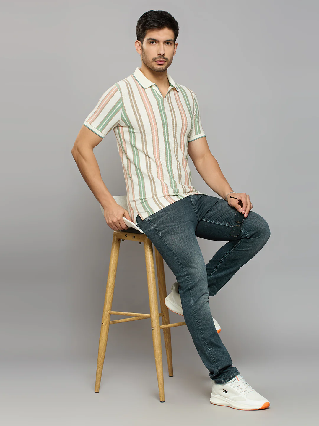 Men's Green Printed Slim Fit T-Shirts - Image 6