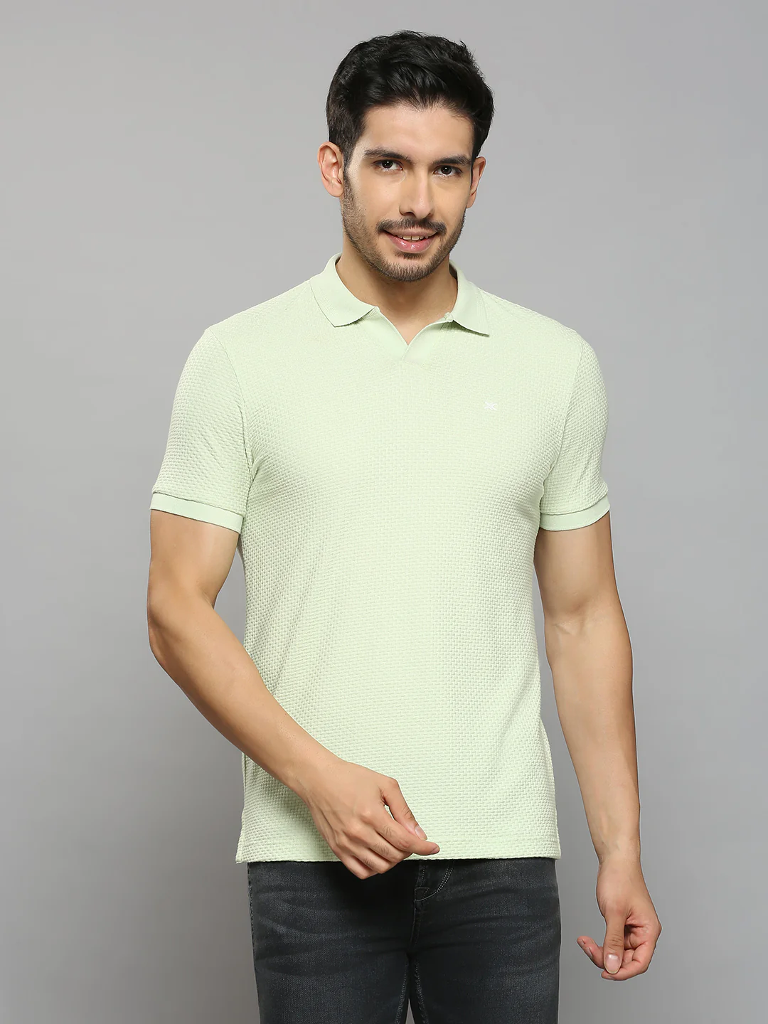Men's Green Printed Slim Fit T-Shirts
