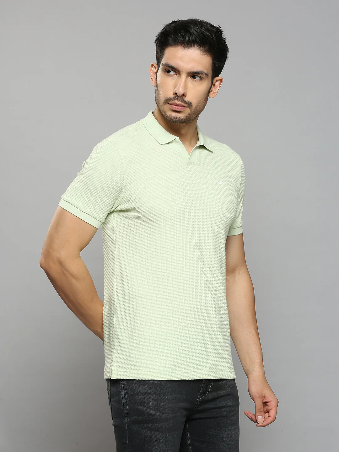 Men's Green Printed Slim Fit T-Shirts - Image 3