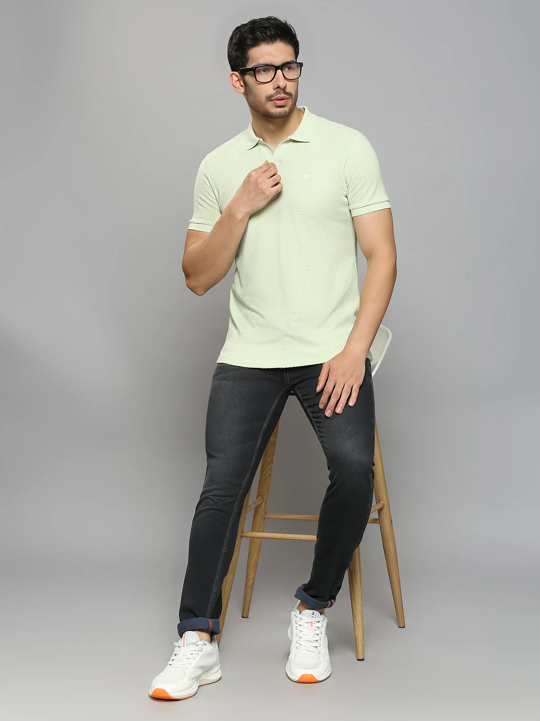 Men's Green Printed Slim Fit T-Shirts - Image 6