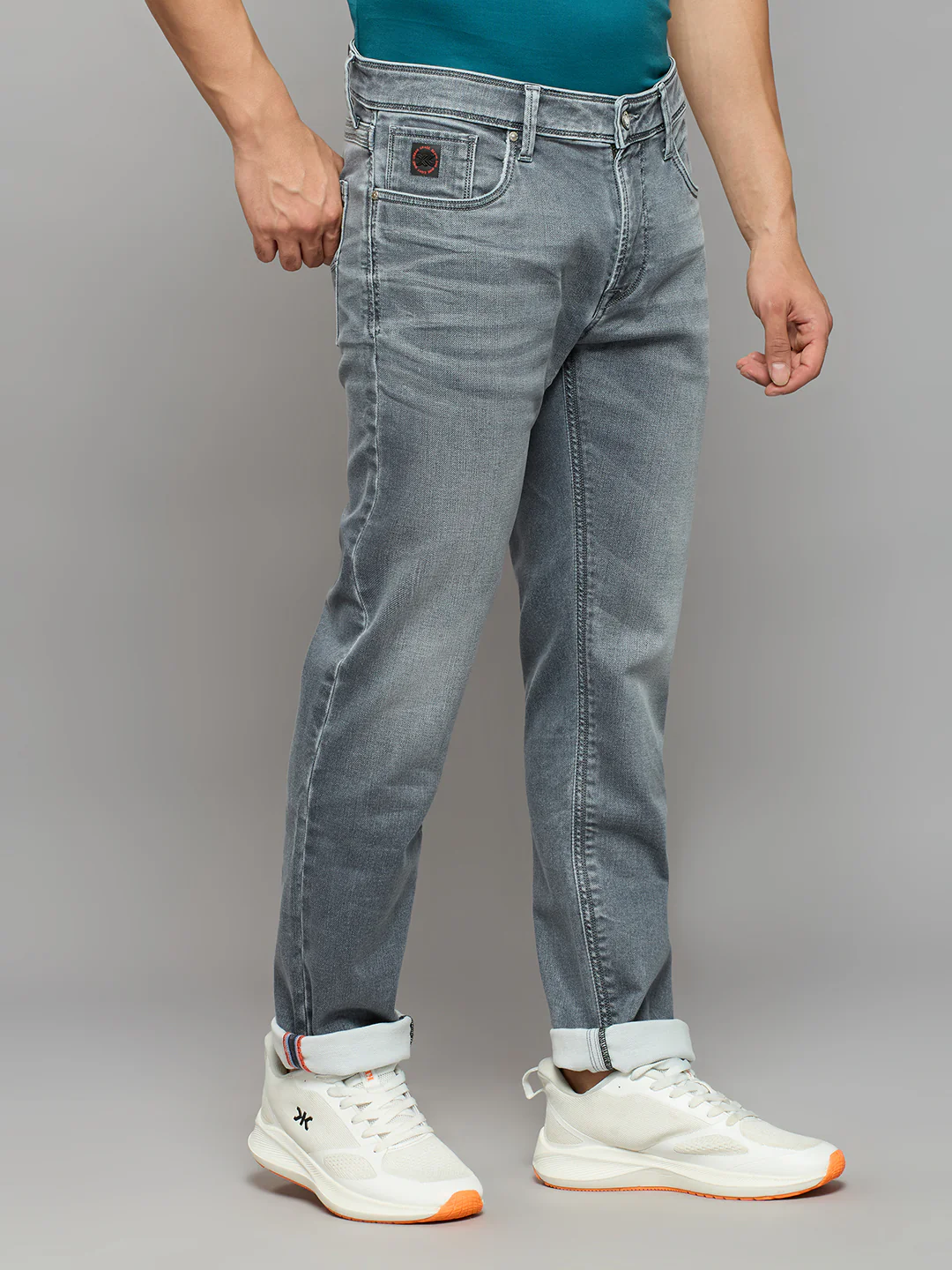 Men's Grey Slim Fit Jeans - Image 3