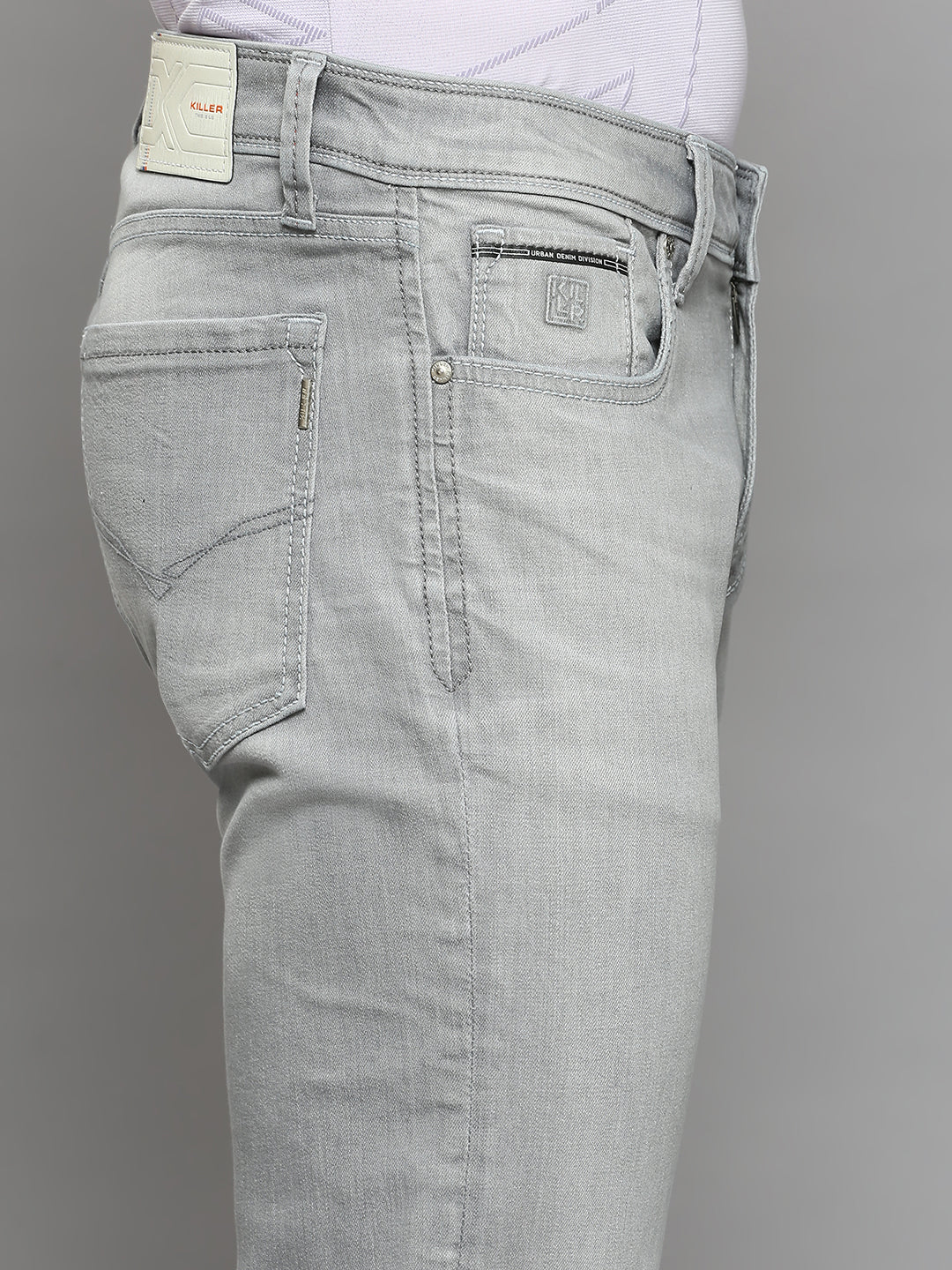 Men's Grey Slim Fit Jeans - Image 5