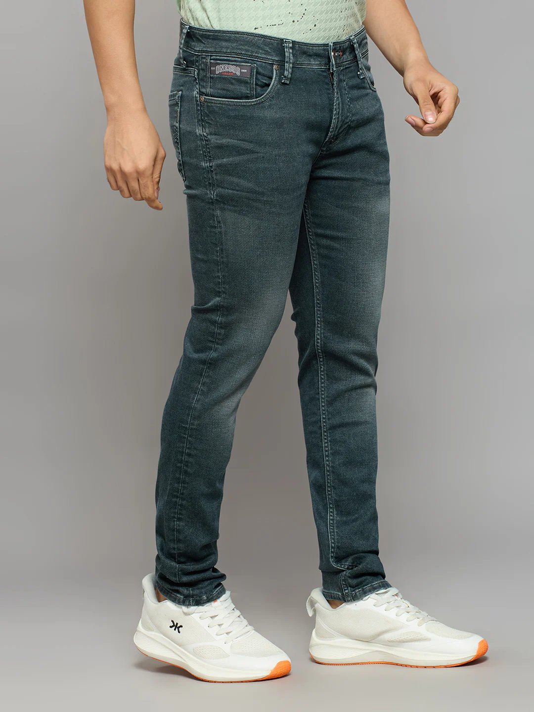Men's Grey Slim Fit Jeans - Image 3