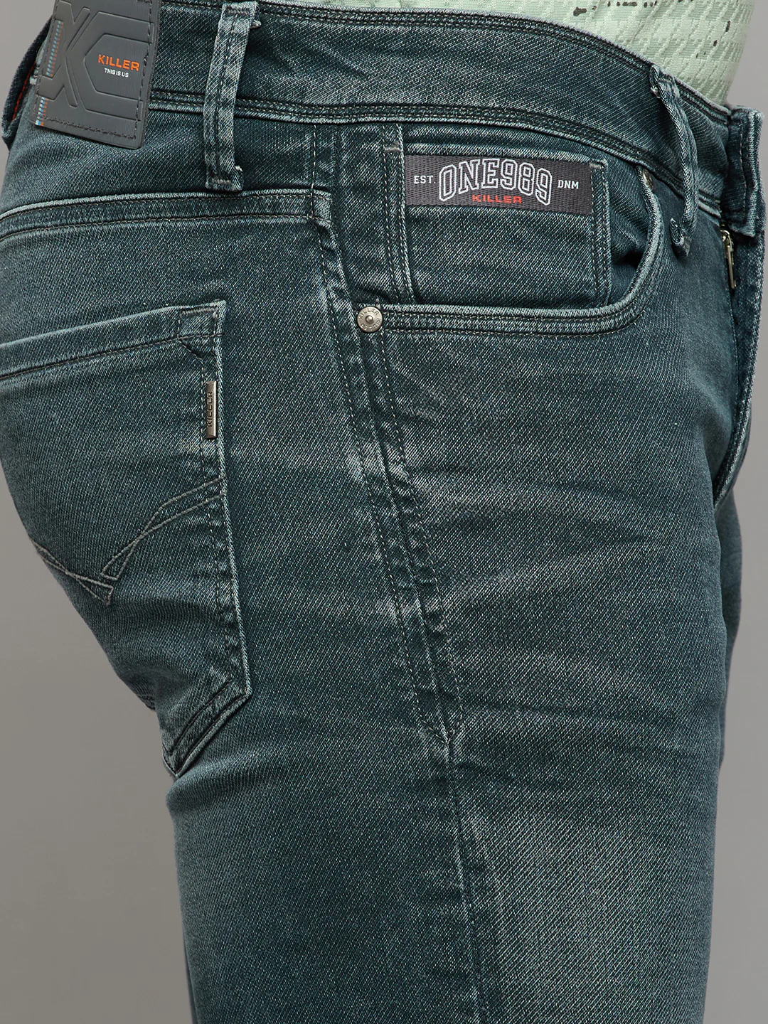 Men's Grey Slim Fit Jeans - Image 5