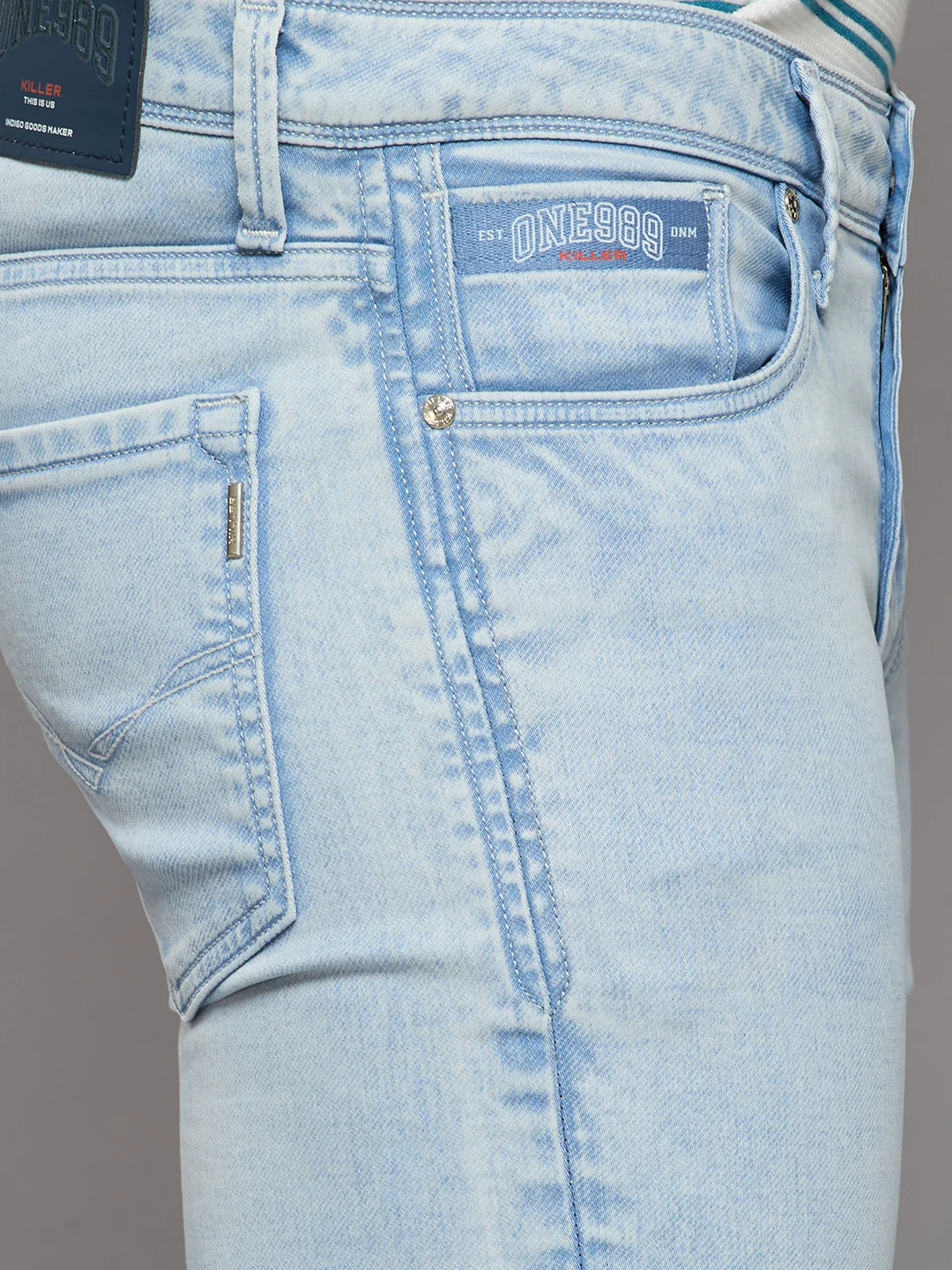 Men's Light Blue Skinny Fit Jeans - Image 5