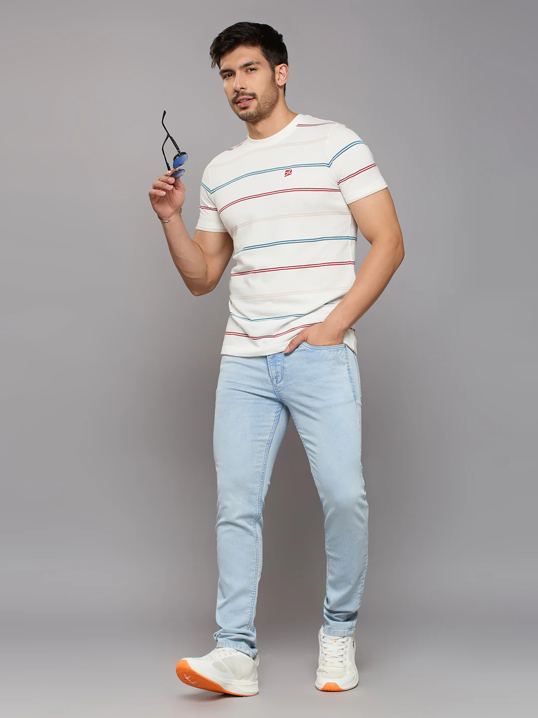 Men's Light Blue Skinny Fit Jeans - Image 6