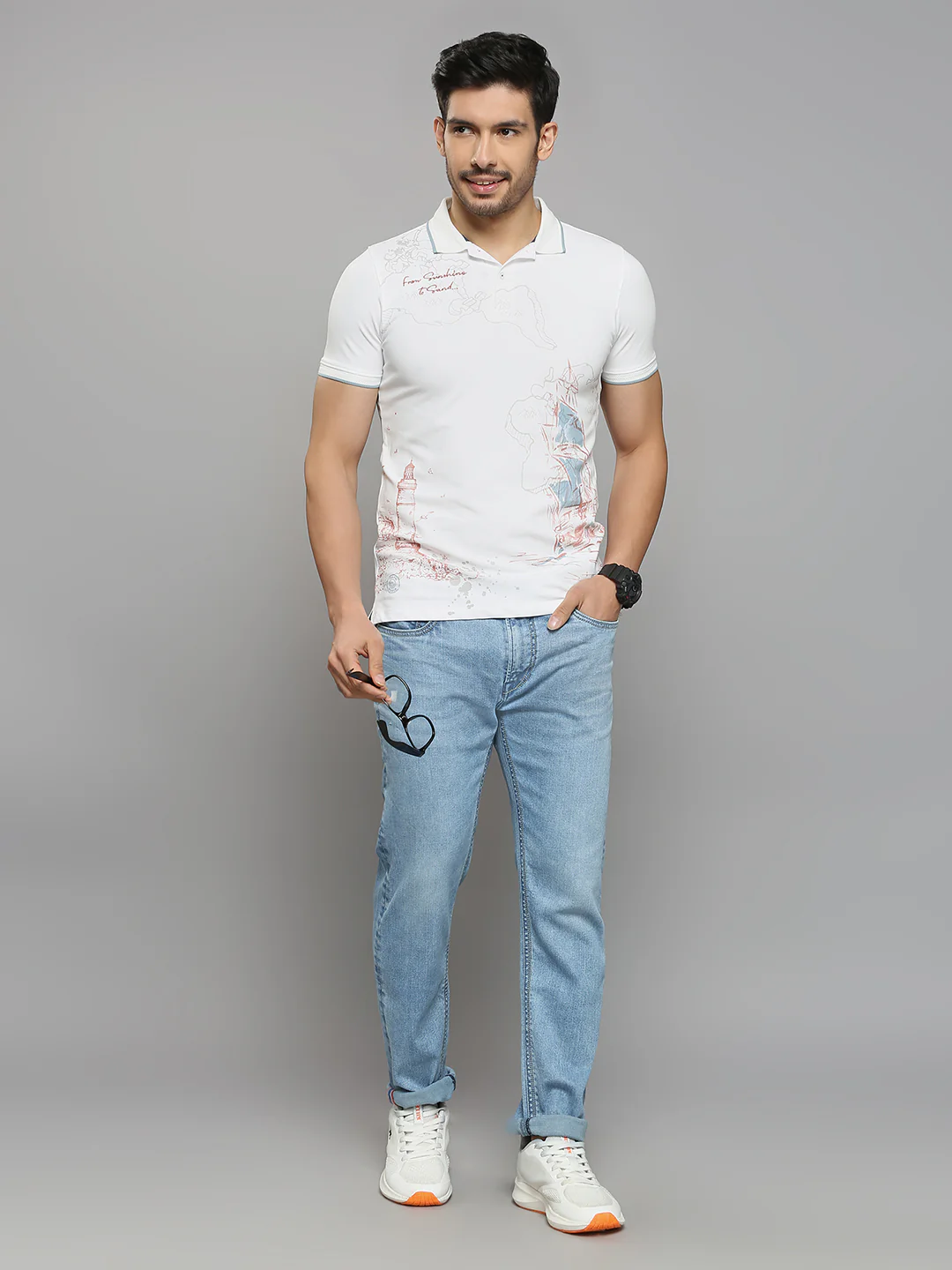 Men's Light Blue Slim Fit Jeans - Image 6