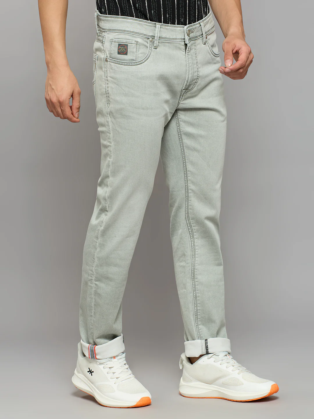 Men's Light Green Skinny Fit Jeans - Image 3