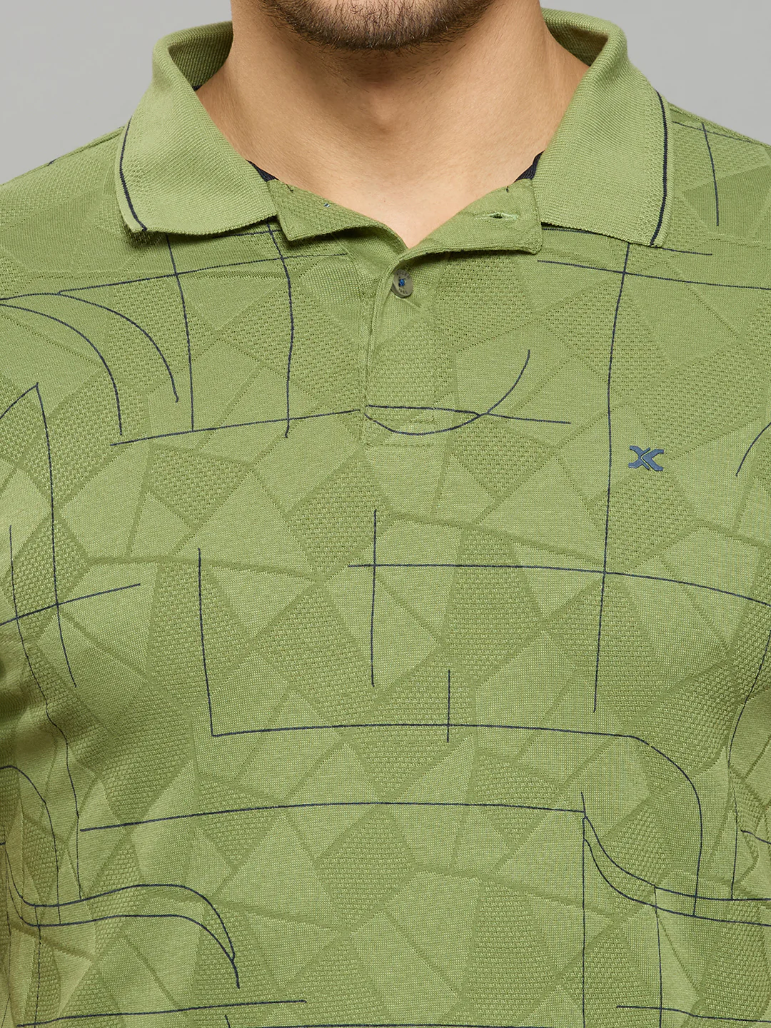 Men's Light Olive Printed Slim Fit T-Shirts - Image 5