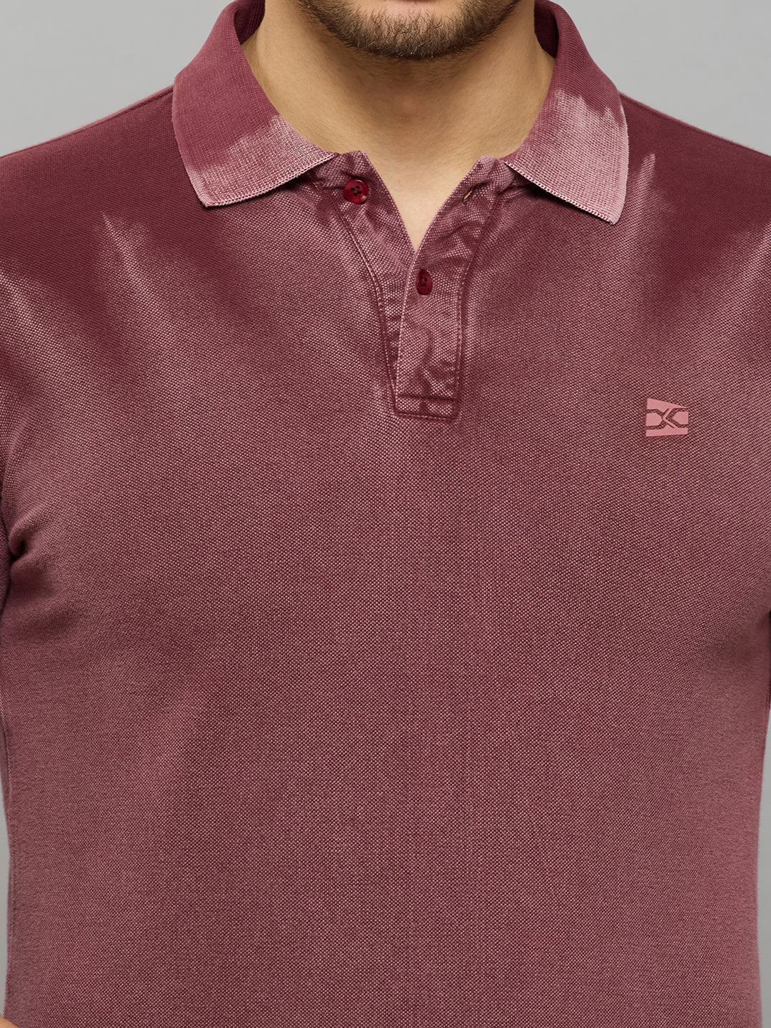 Men's Maroon Printed Slim Fit T-Shirts - Image 5