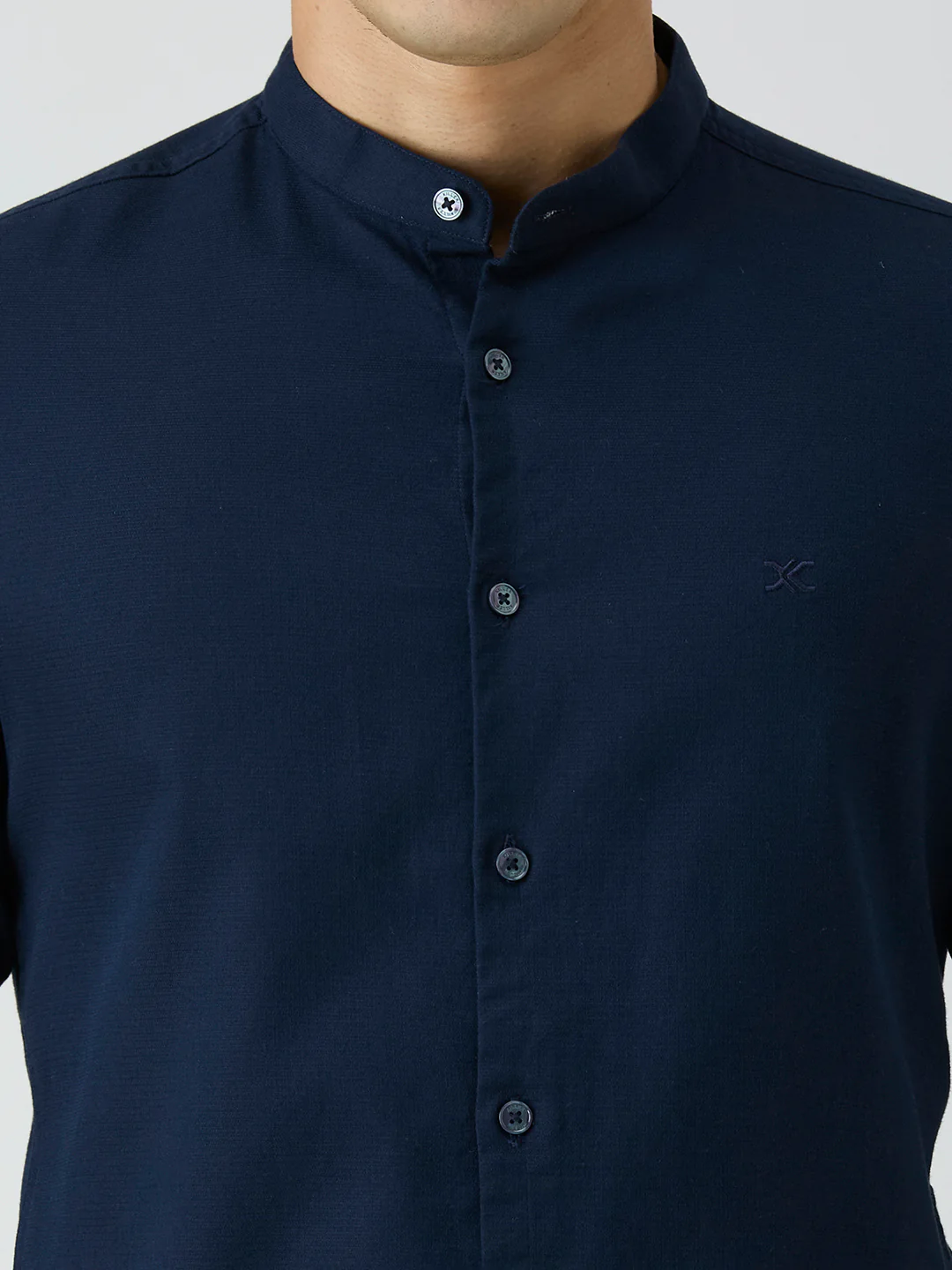 Men's Navy Blue Printed Slim Fit Shirts - Image 6