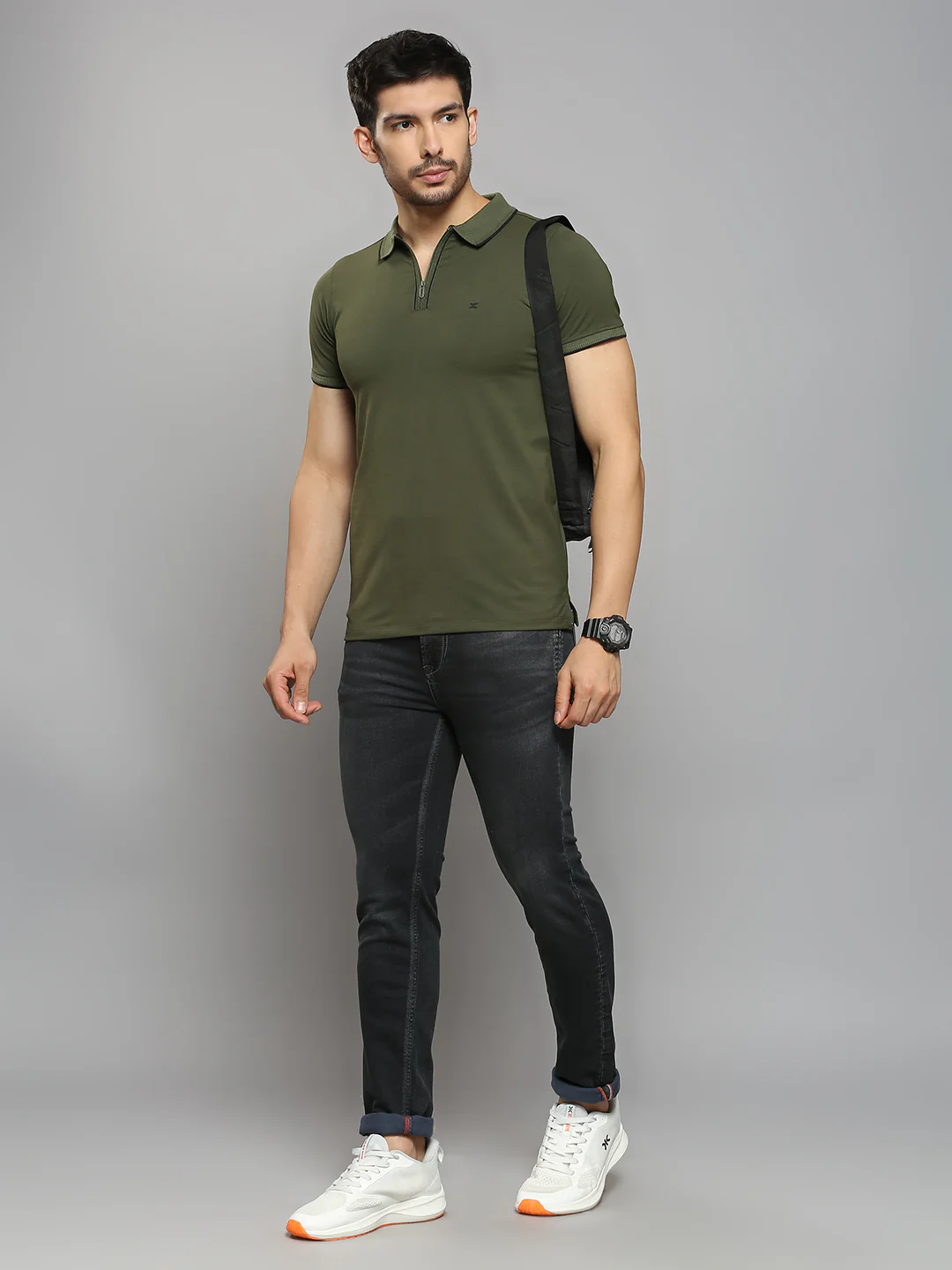 Men's Olive Printed Slim Fit T-Shirts - Image 6