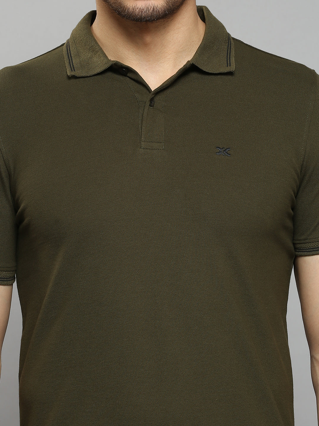 Men's Olive Printed Slim Fit T-Shirts - Image 5