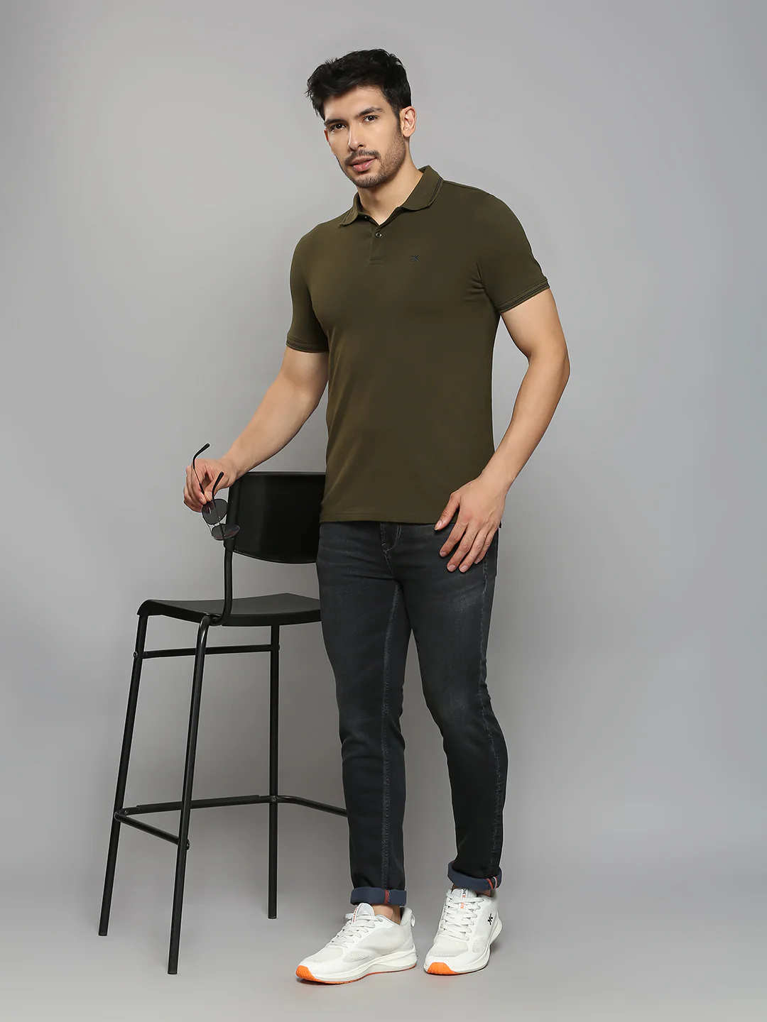 Men's Olive Printed Slim Fit T-Shirts - Image 6