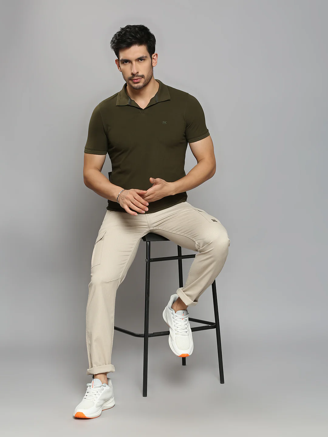 Men's Olive Printed Slim Fit T-Shirts - Image 6