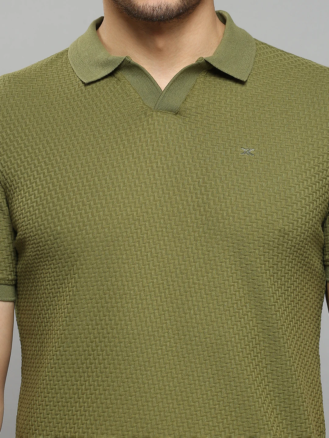 Men's Olive Printed Slim Fit T-Shirts - Image 5