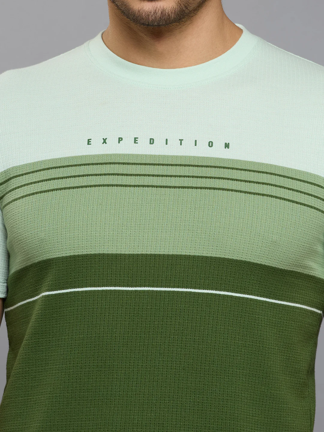 Men's Olive Printed Slim Fit T-Shirts - Image 5