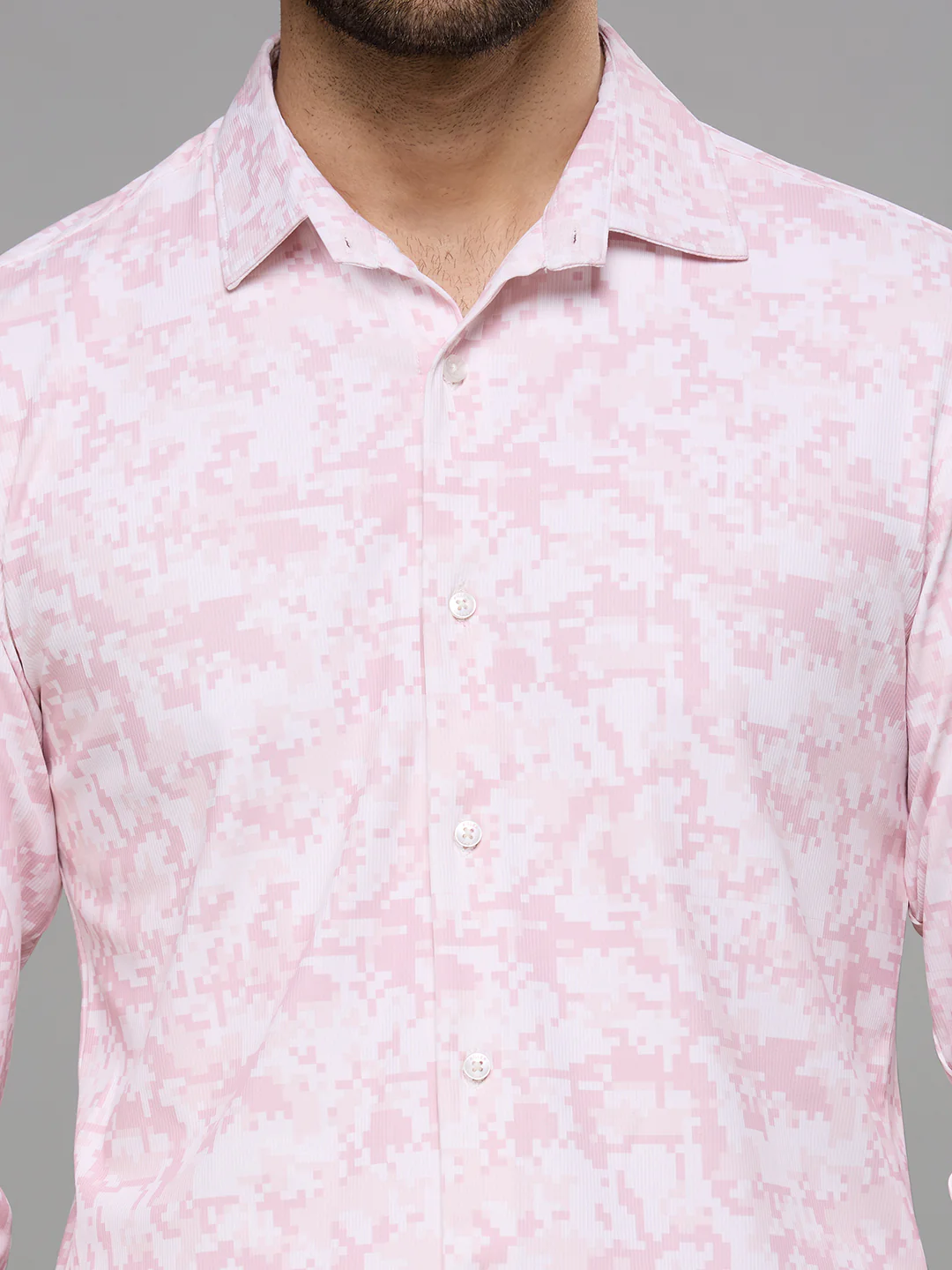 Men's Peach Printed Straight Fit - Image 7