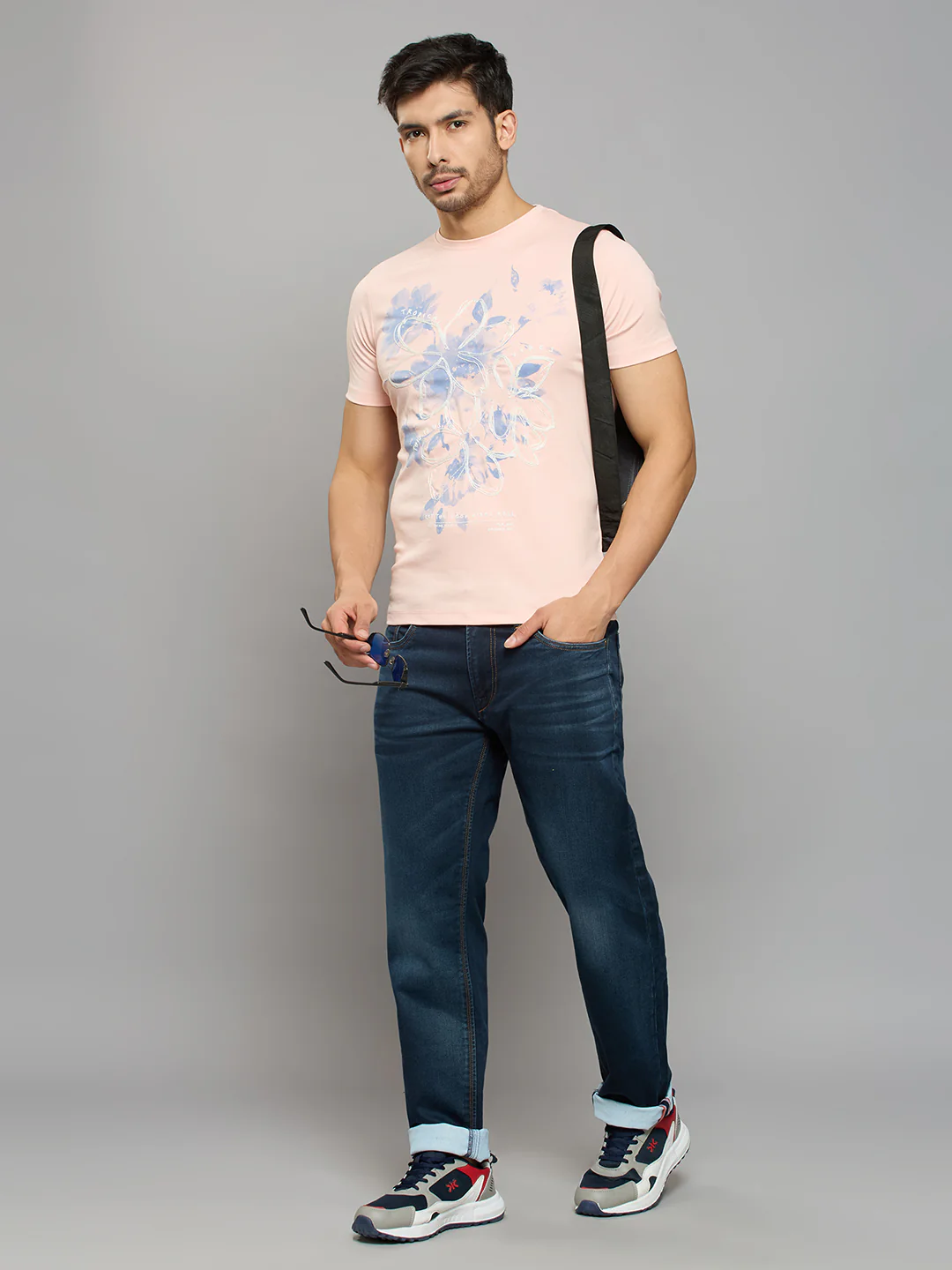 Men's Pink Printed Slim Fit T-Shirts - Image 6