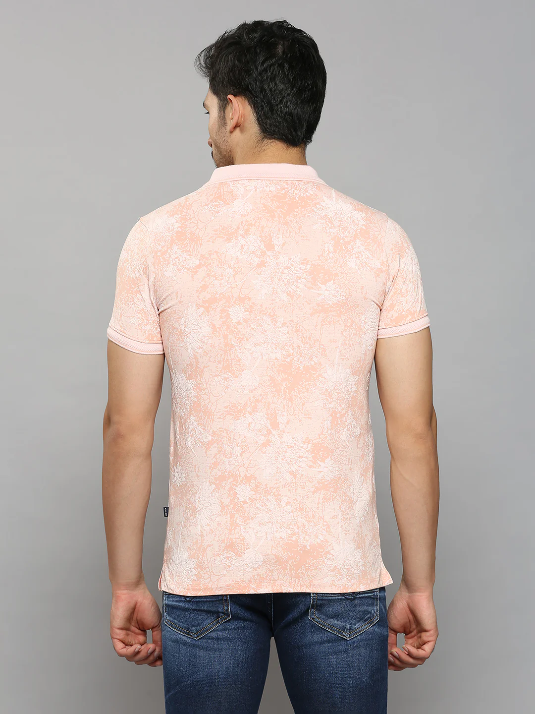 Men's Pink Printed Slim Fit T-Shirts - Image 4