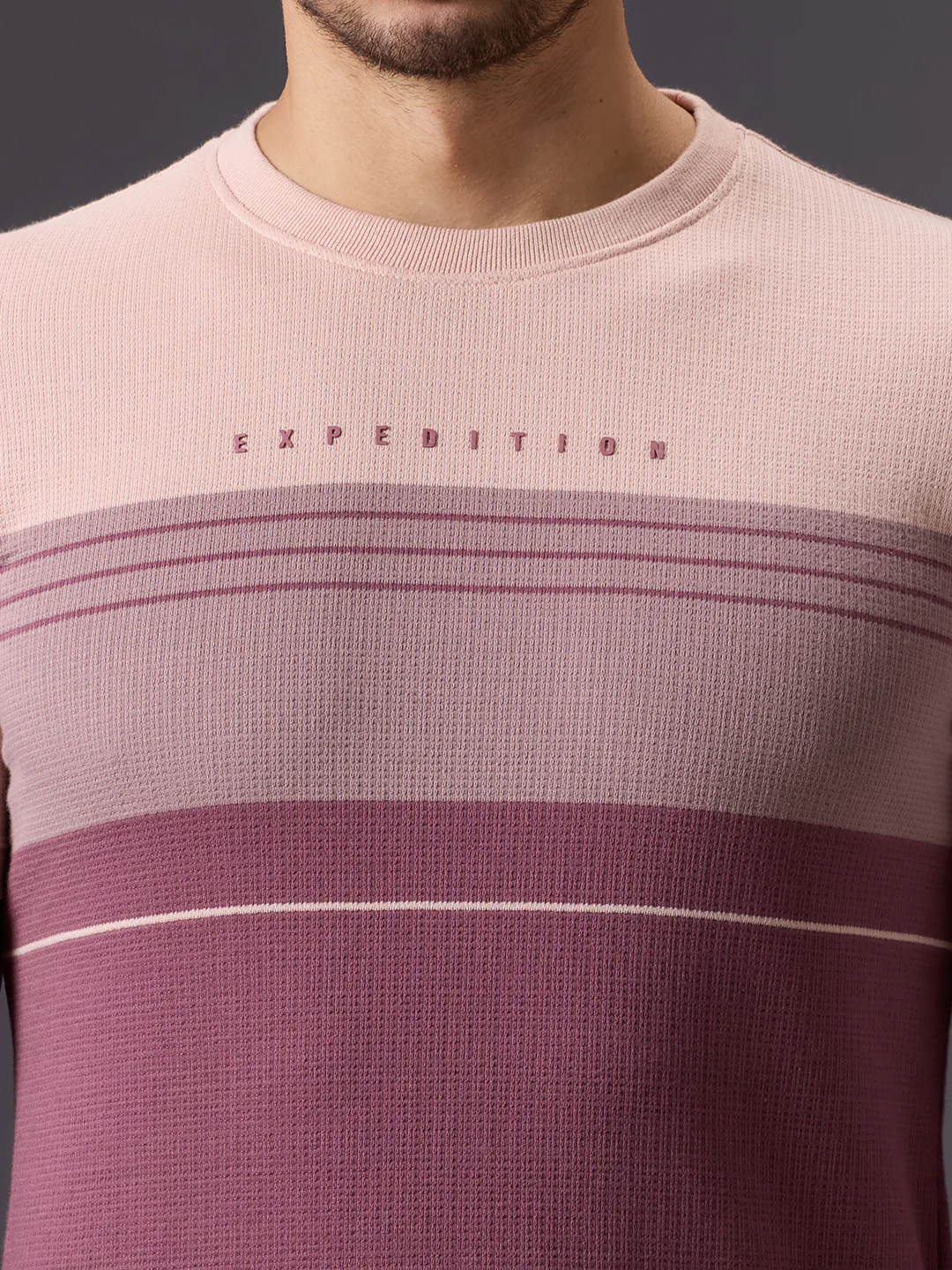 Men's Pink Printed Slim Fit T-Shirts - Image 5