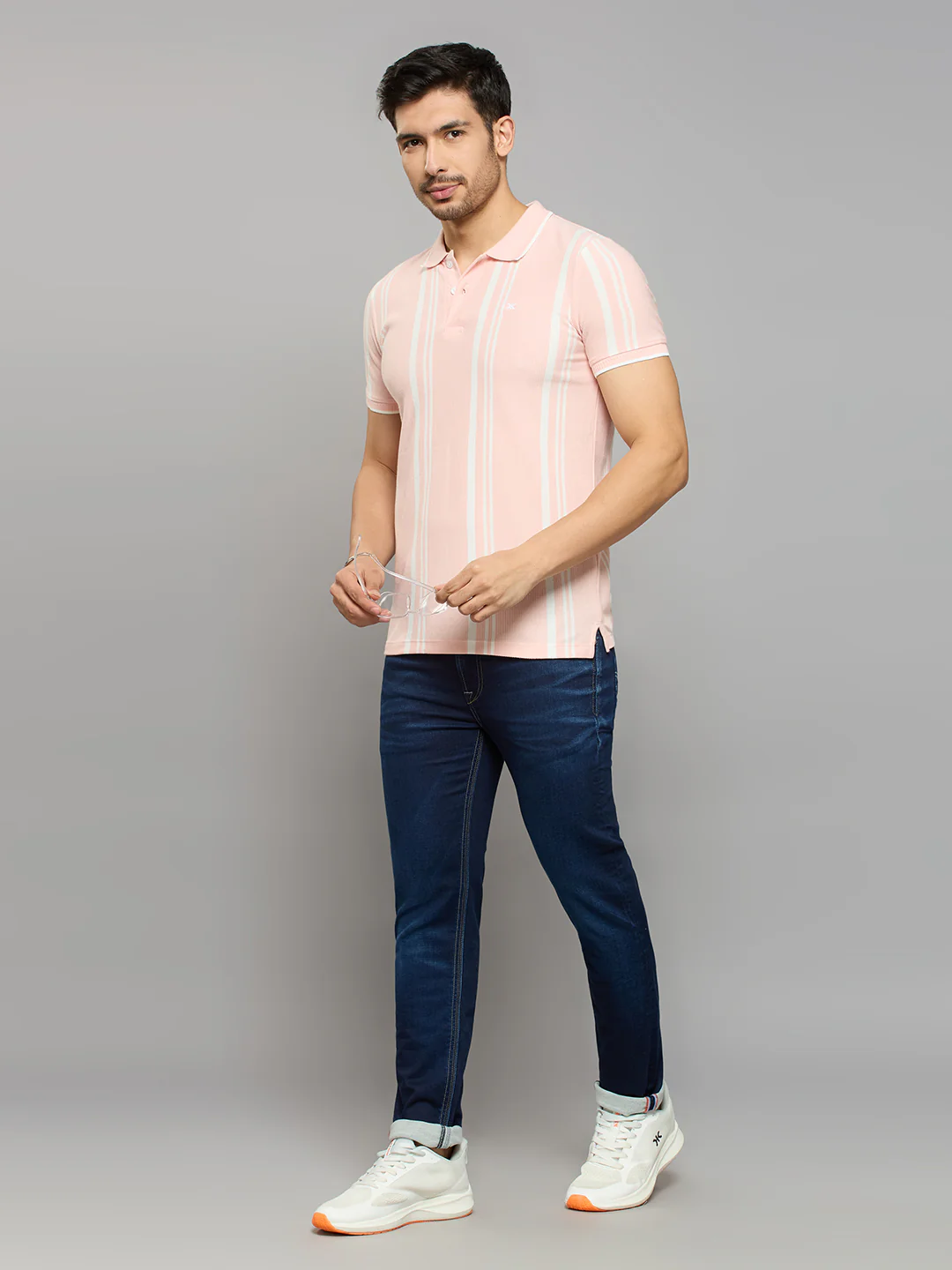 Men's Pink Printed Slim Fit T-Shirts - Image 6