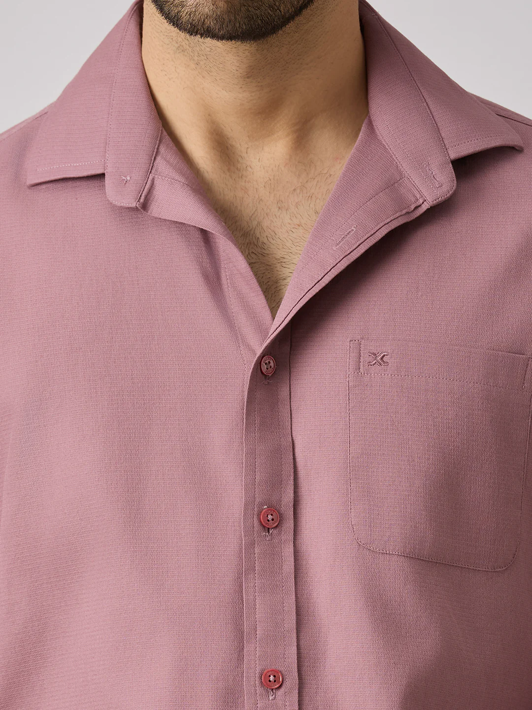 Men's Pink Solid Slim Fit Shirts - Image 7