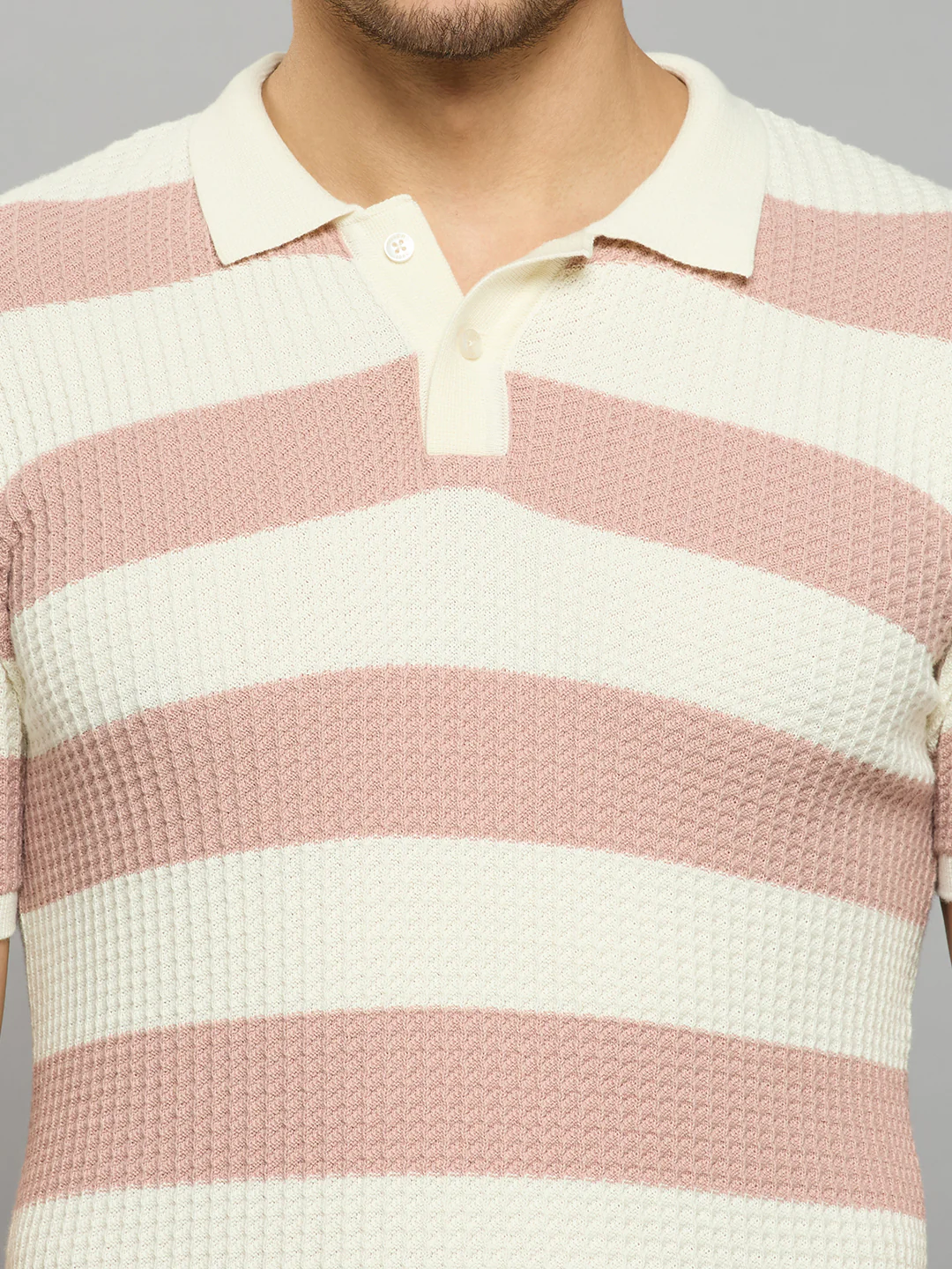 Men's Pink Striped Flat Knits - Image 7