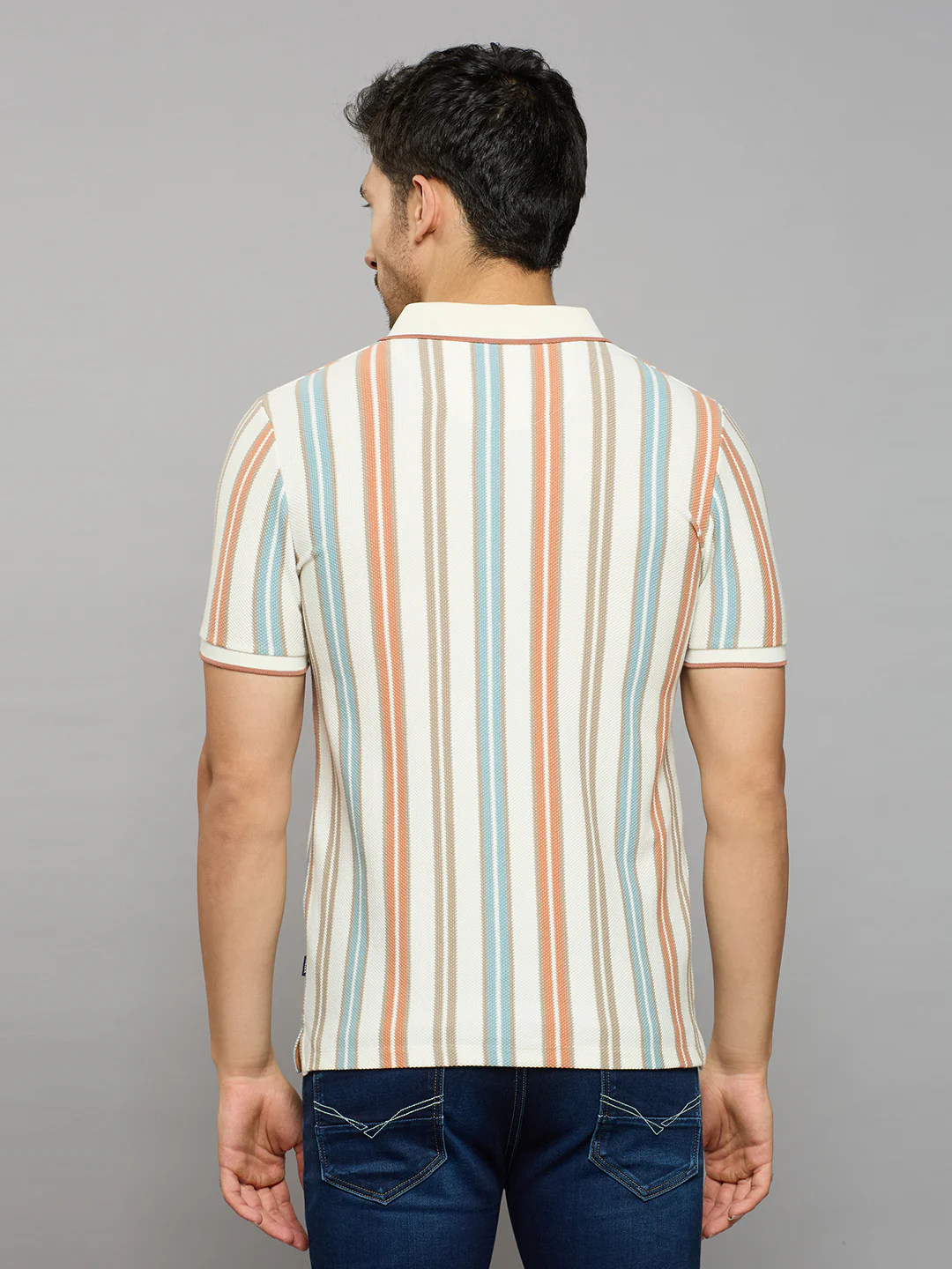 Men's Rust Printed Slim Fit T-Shirts - Image 4