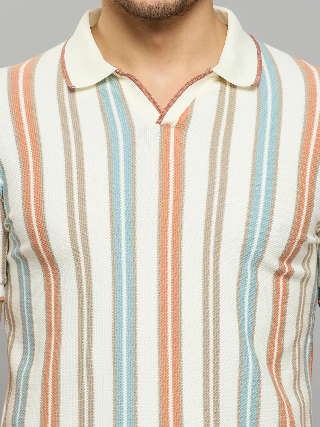 Men's Rust Printed Slim Fit T-Shirts - Image 5