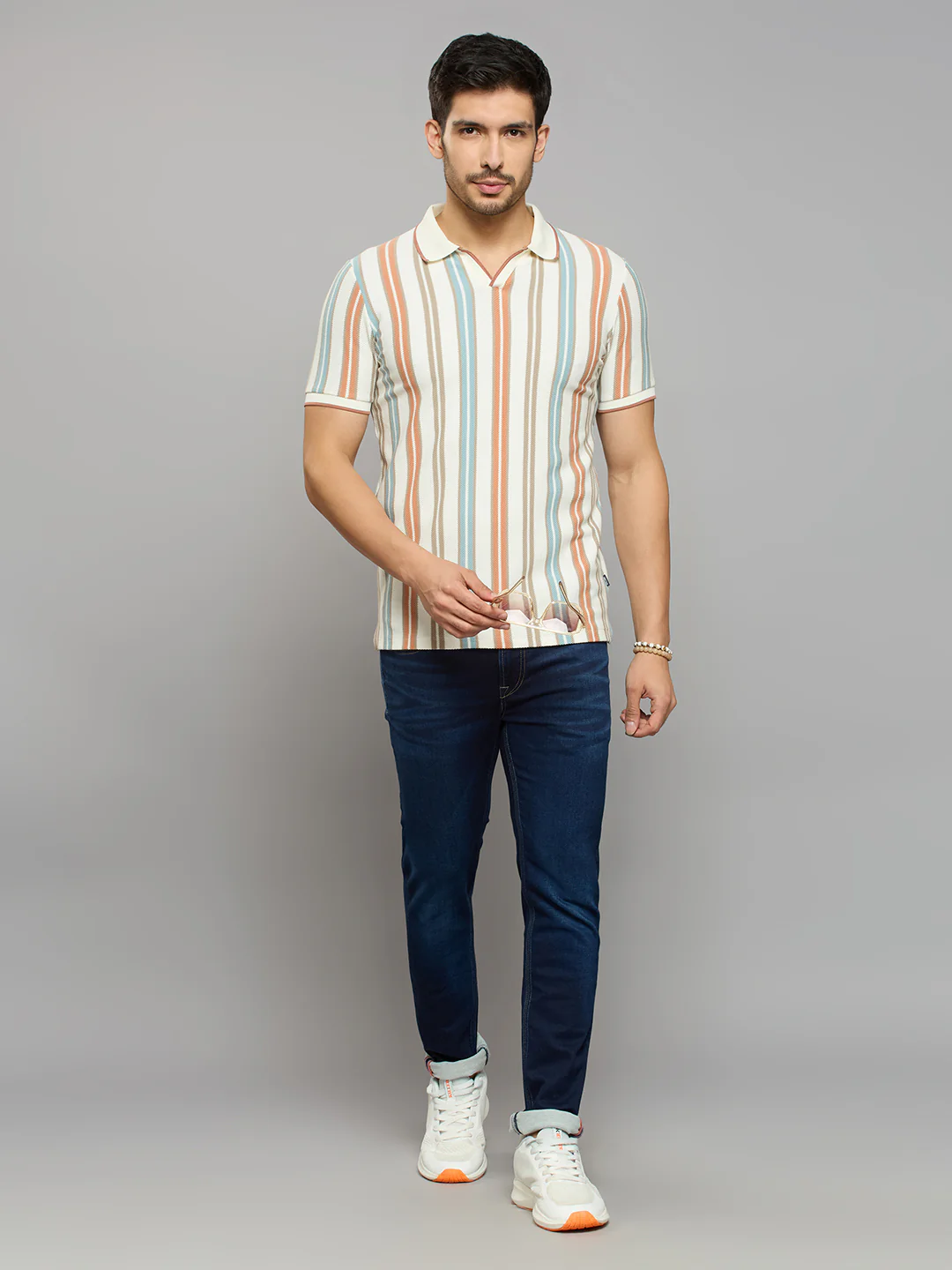 Men's Rust Printed Slim Fit T-Shirts - Image 6