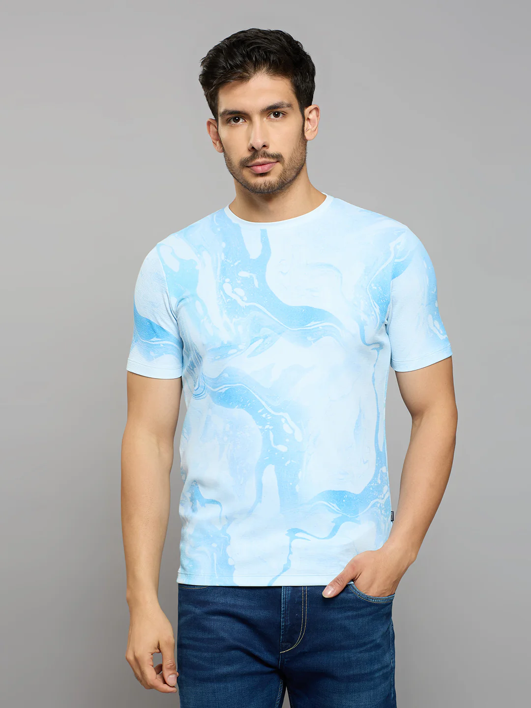 Men's Sky Printed Slim Fit T-Shirts