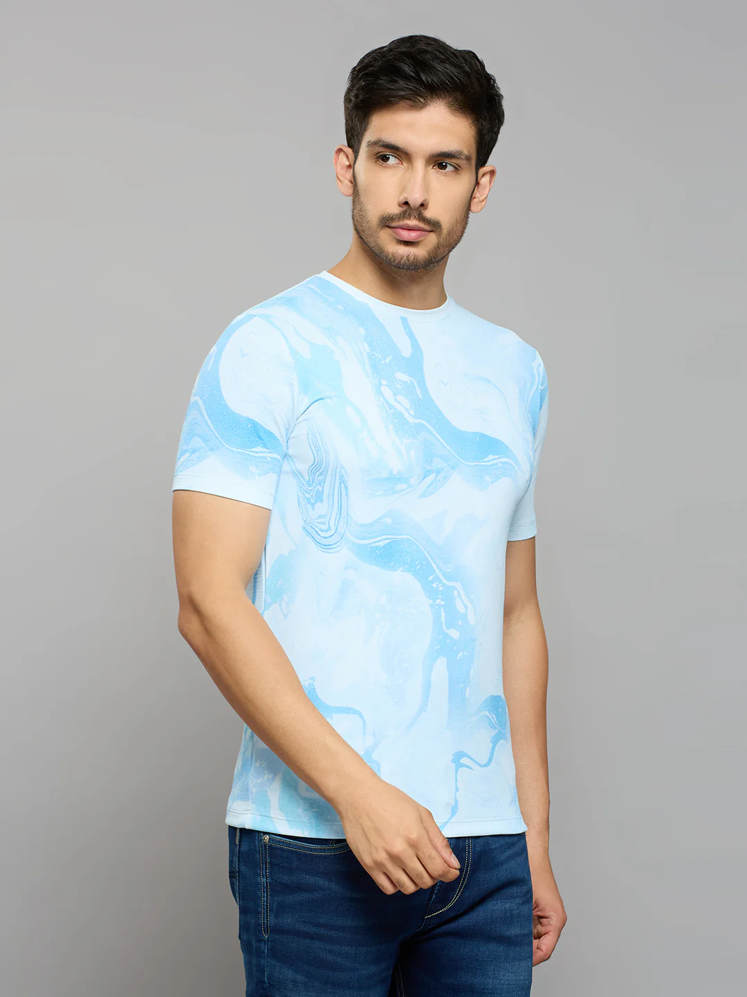 Men's Sky Printed Slim Fit T-Shirts - Image 3
