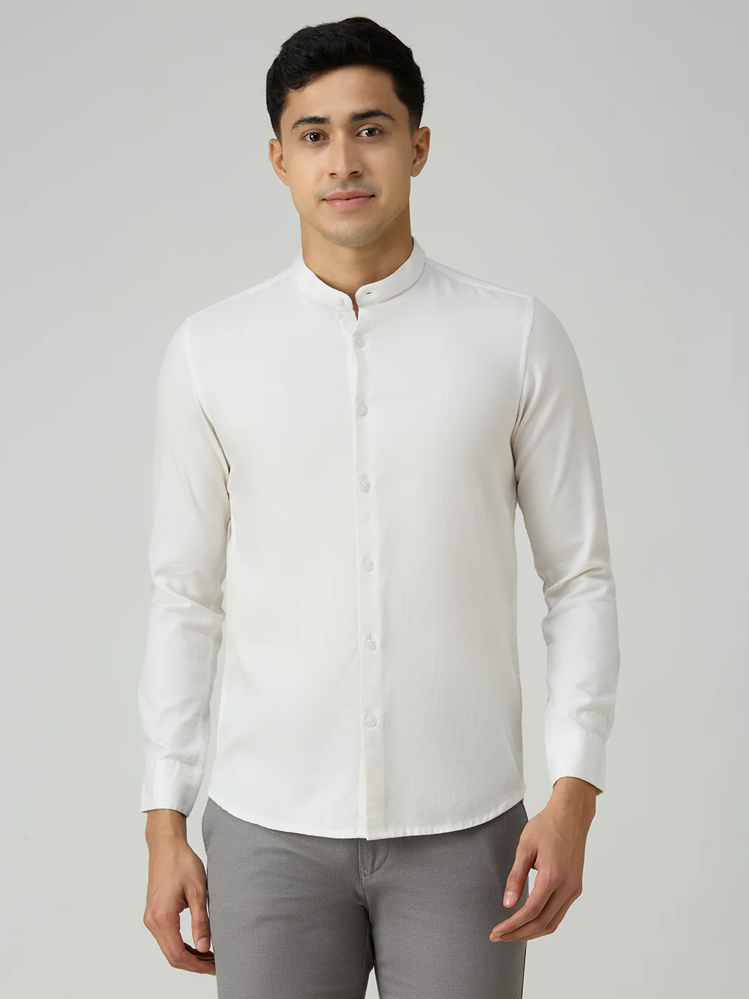 Men's White Printed Slim Fit Shirts - Image 3