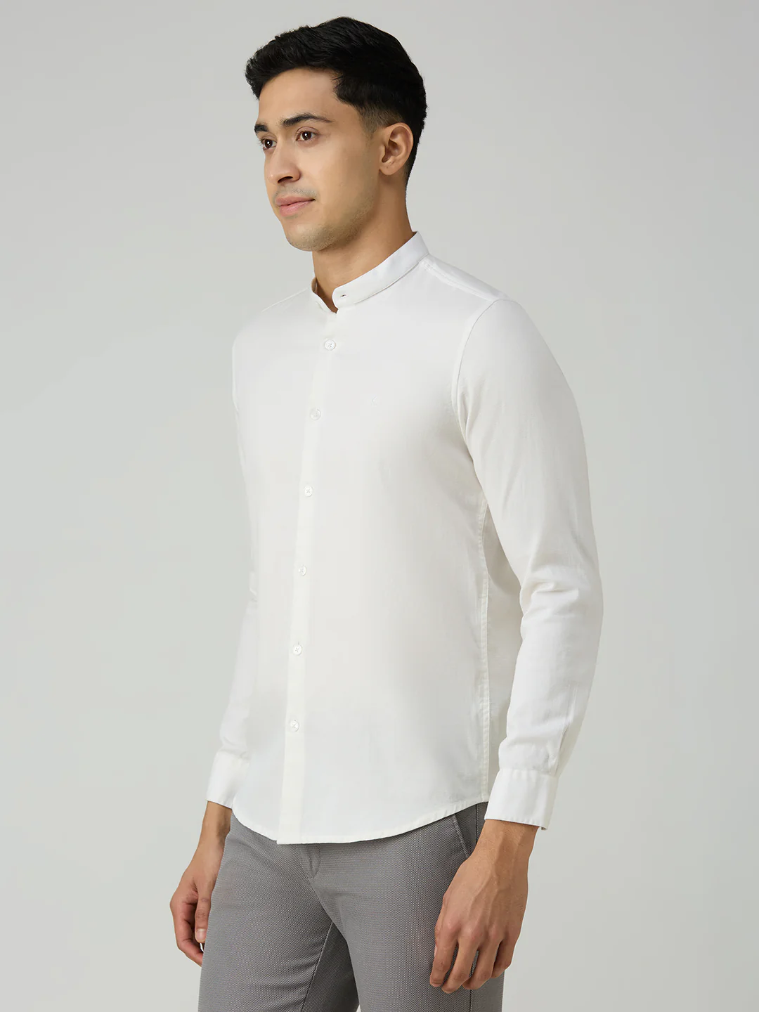 Men's White Printed Slim Fit Shirts - Image 4