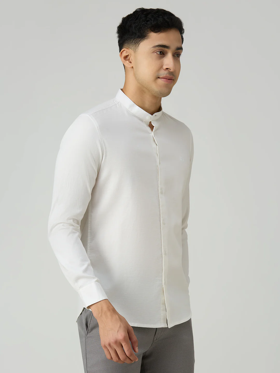 Men's White Printed Slim Fit Shirts - Image 5
