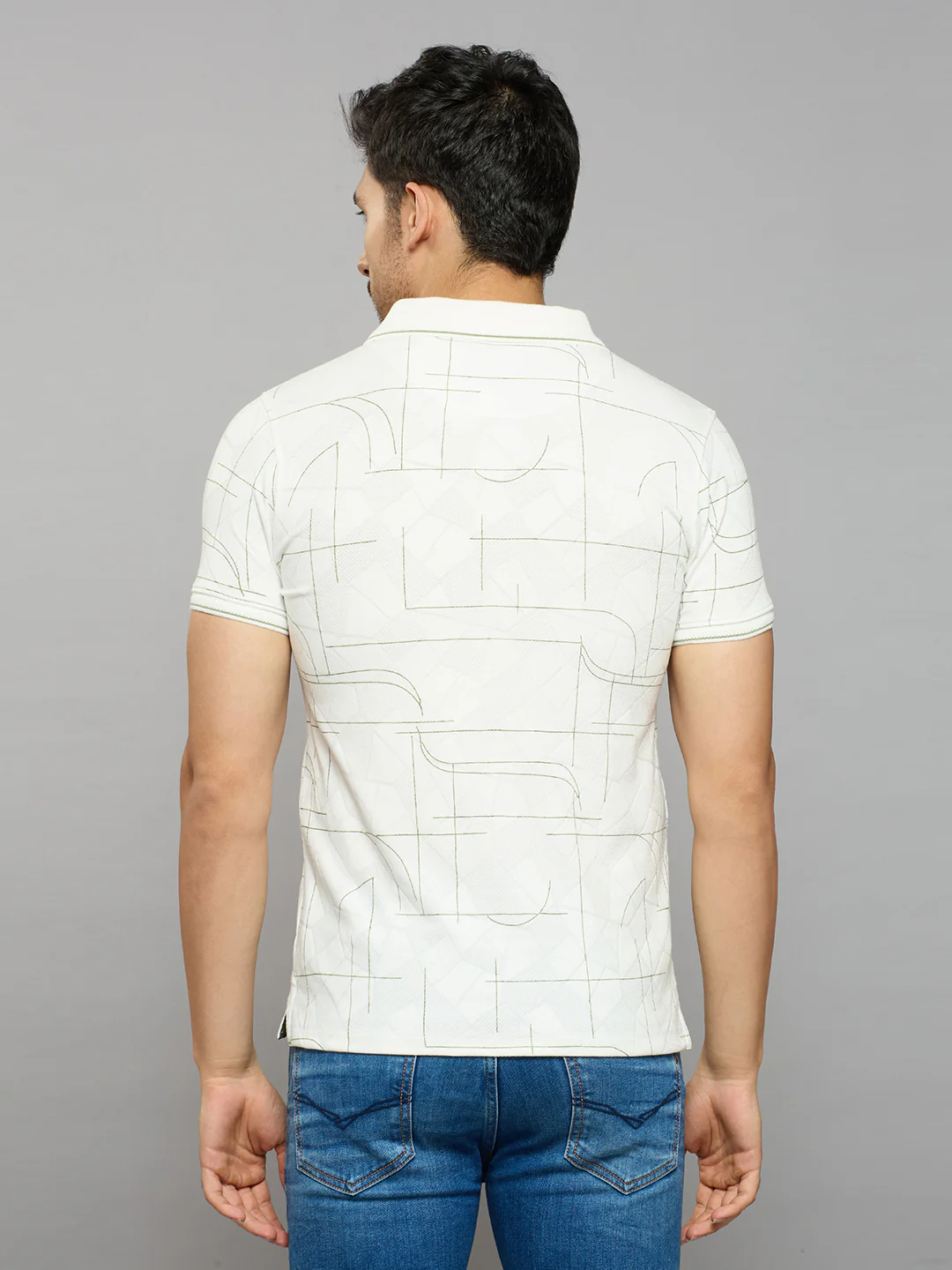 Men's White Printed Slim Fit T-Shirts - Image 4