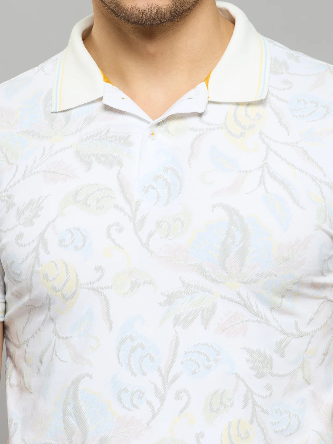 Men's White Printed Slim Fit T-Shirts - Image 5