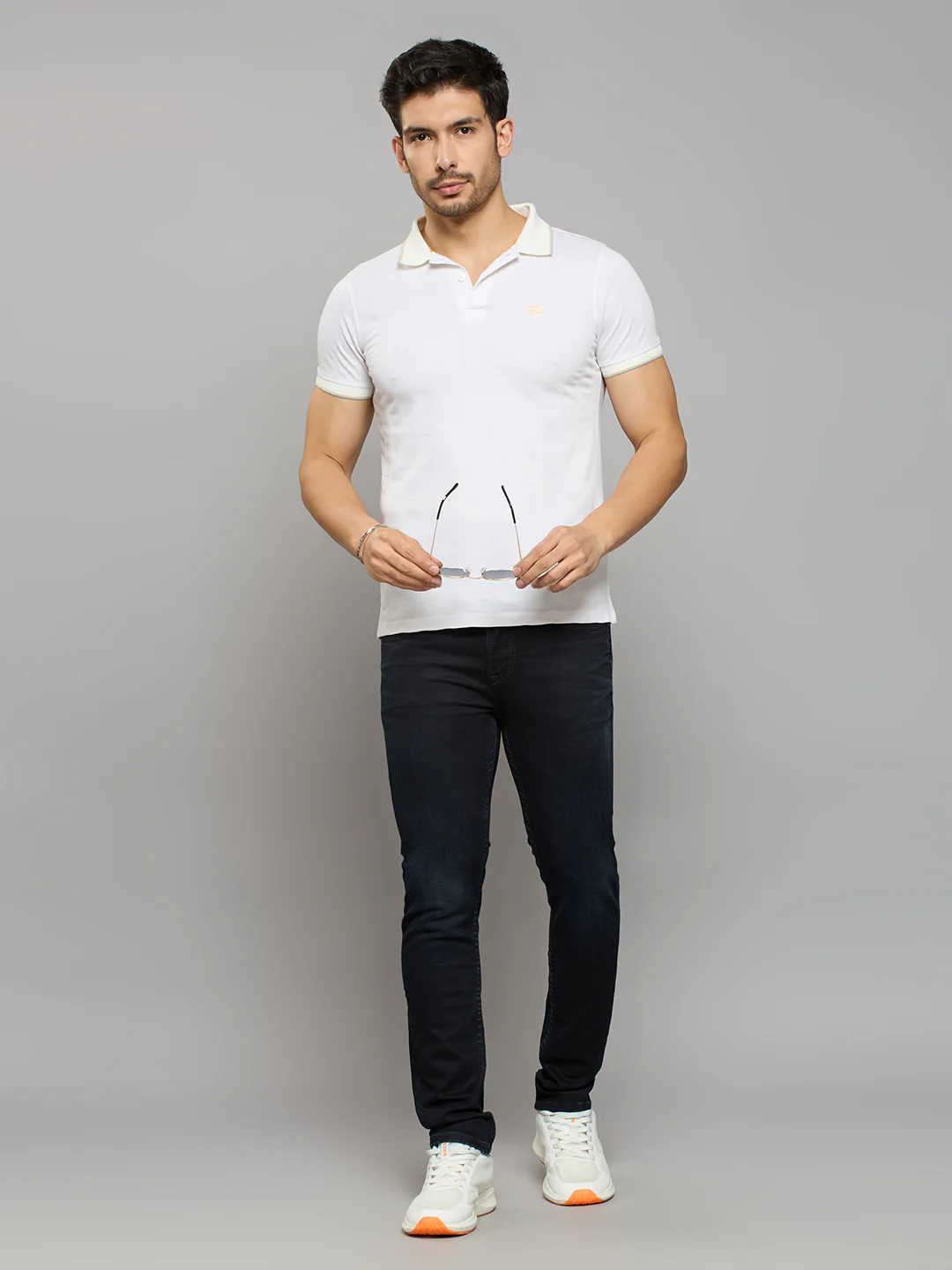 Men's White Printed Slim Fit T-Shirts - Image 6