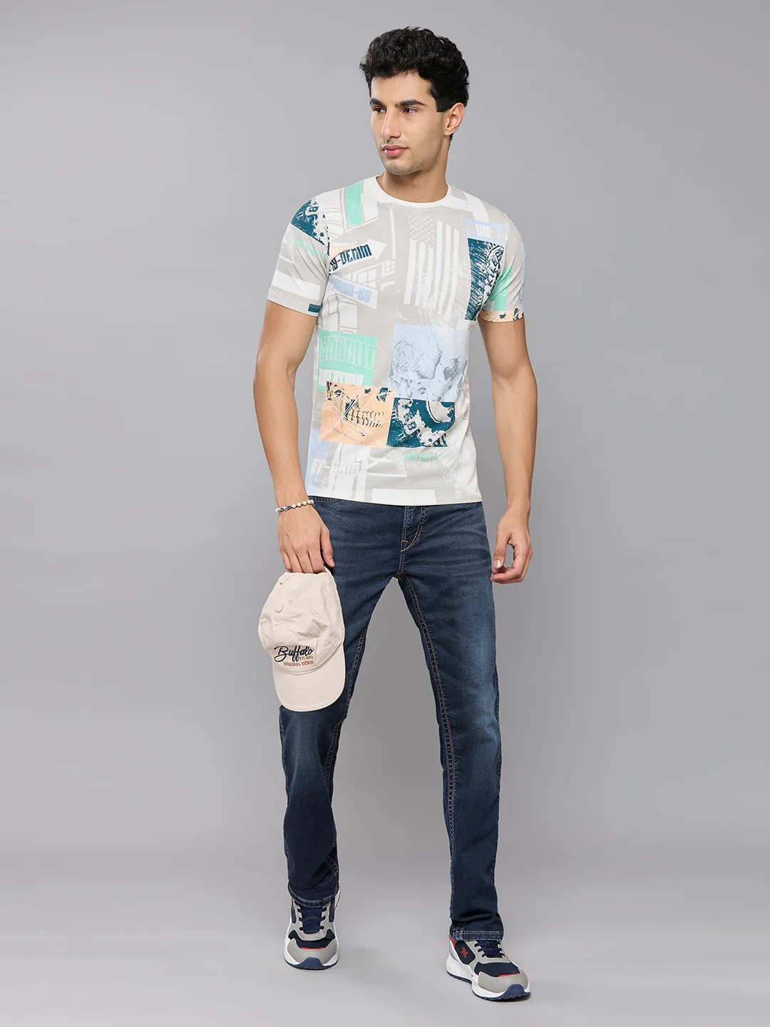 Men's White Printed Slim Fit T-Shirts - Image 6
