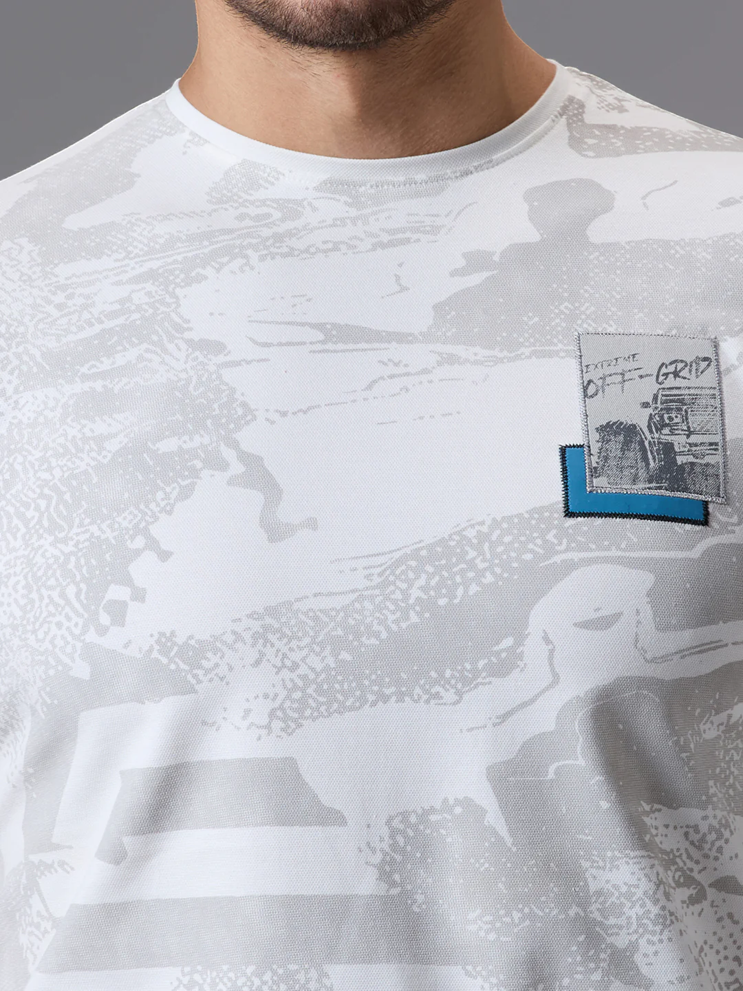 Men's White Printed Slim Fit T-Shirts - Image 5