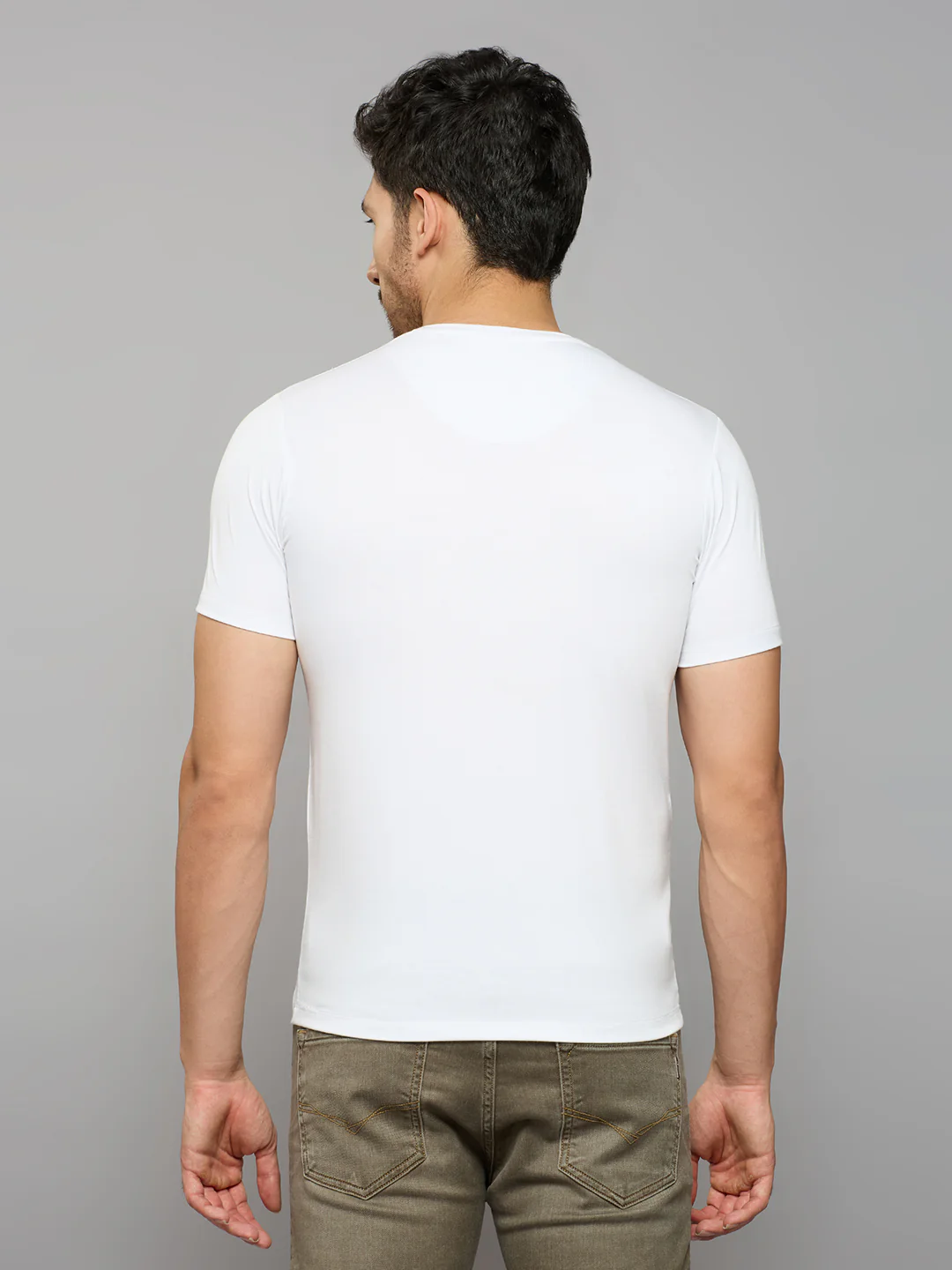 Men's White Printed Slim Fit T-Shirts - Image 4