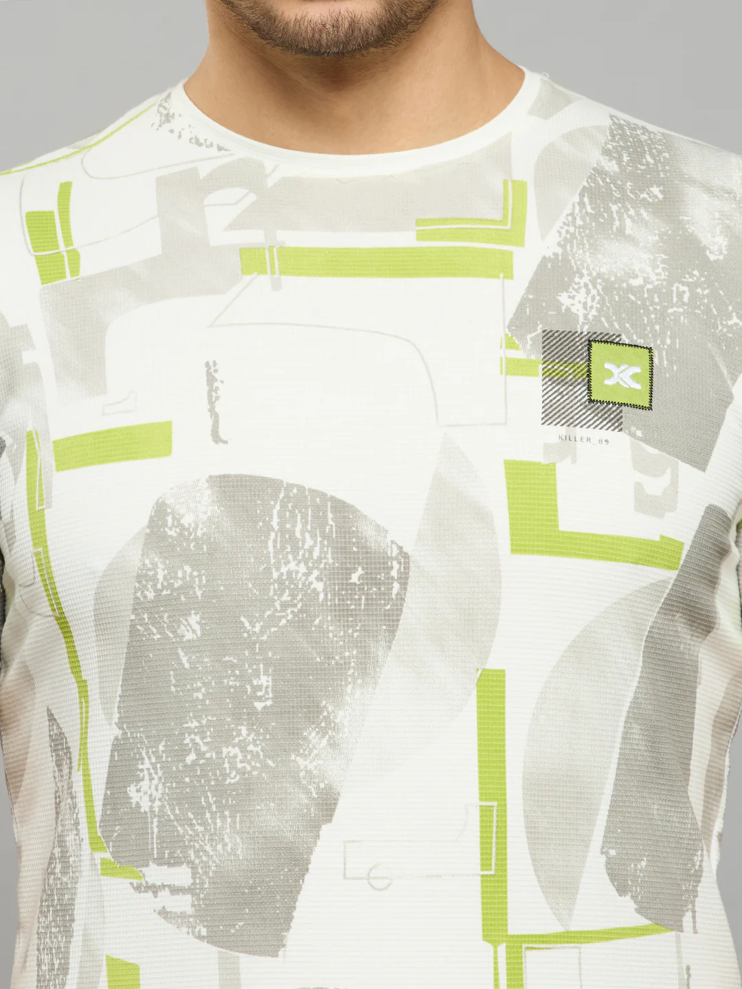 Men's White Printed Slim Fit T-Shirts - Image 5