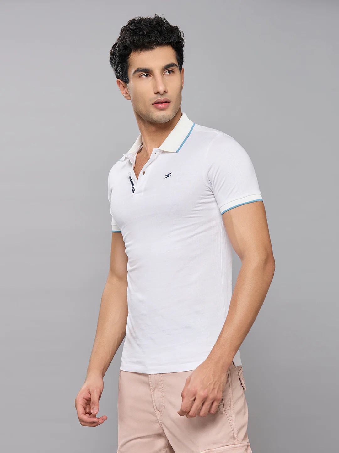 Men's White Printed Slim Fit T-Shirts - Image 2