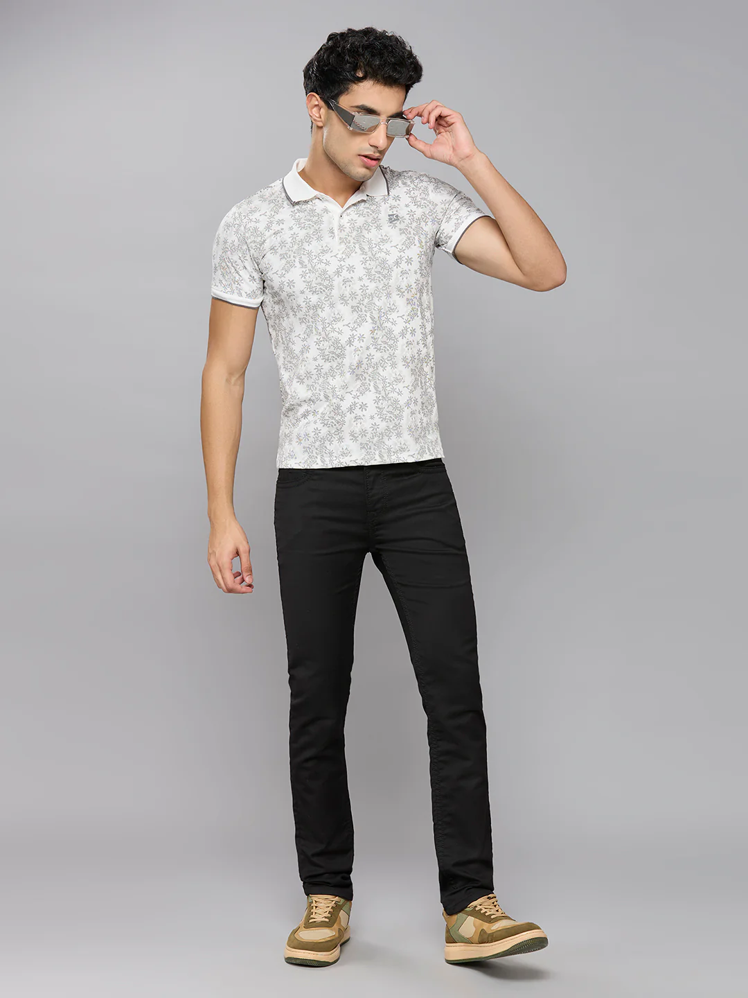 Men's White Printed Slim Fit T-Shirts - Image 6