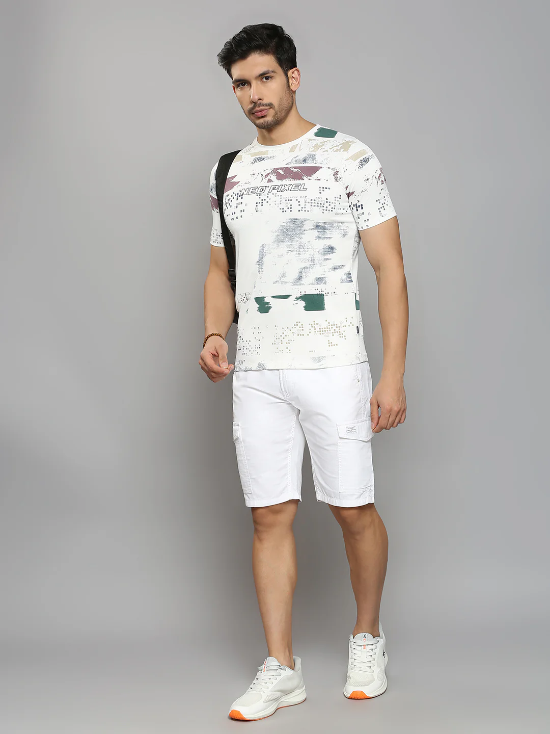 Men's White Printed Slim Fit T-Shirts - Image 6