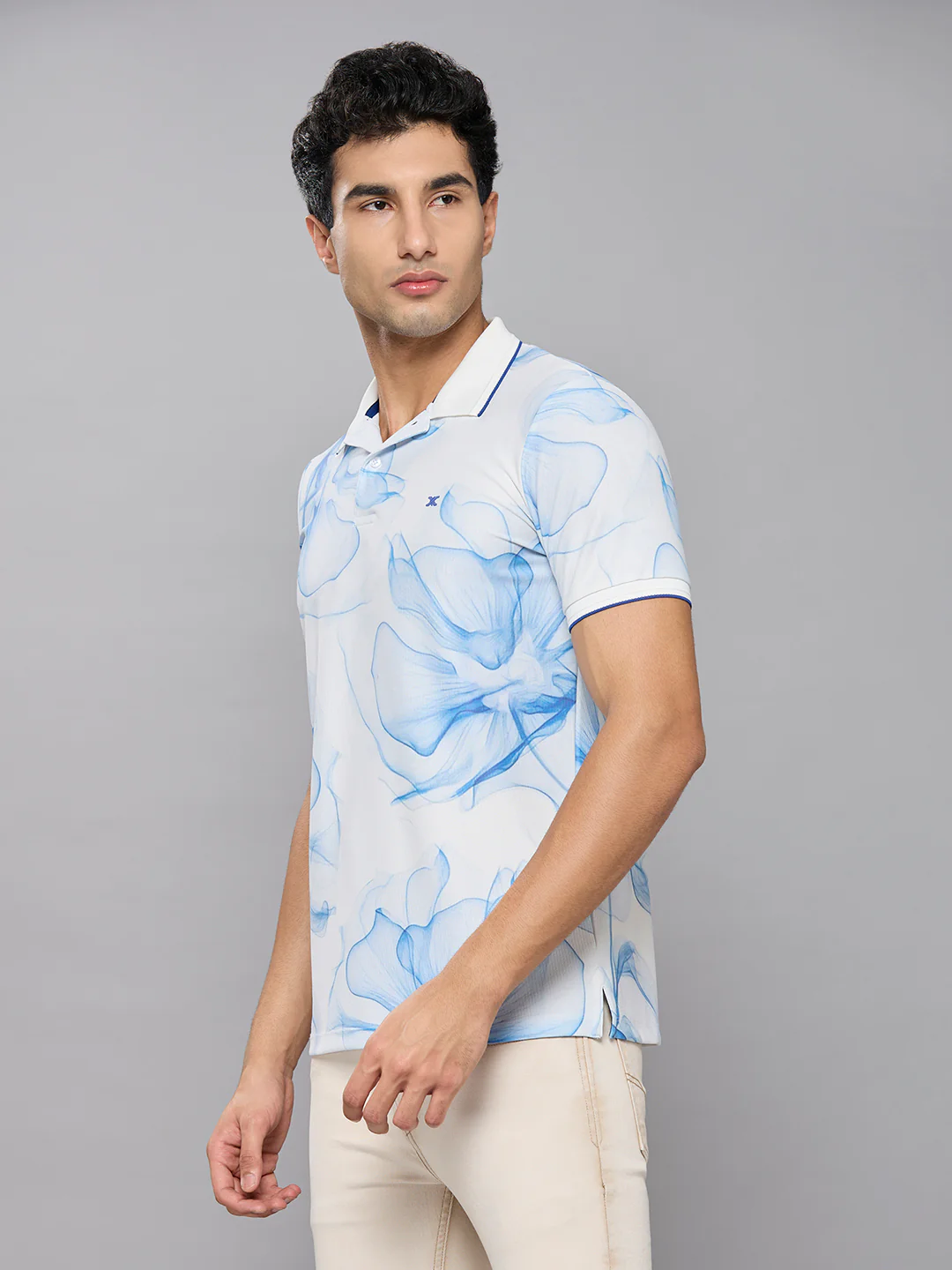 Men's White Printed Slim Fit T-Shirts - Image 2