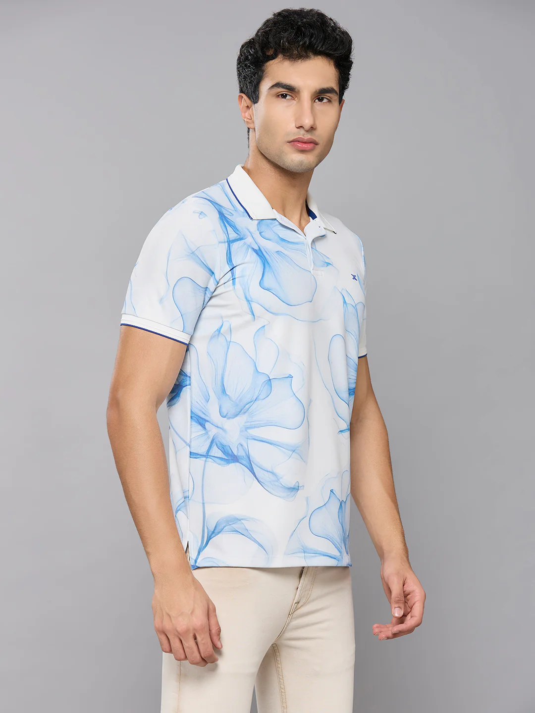 Men's White Printed Slim Fit T-Shirts - Image 3
