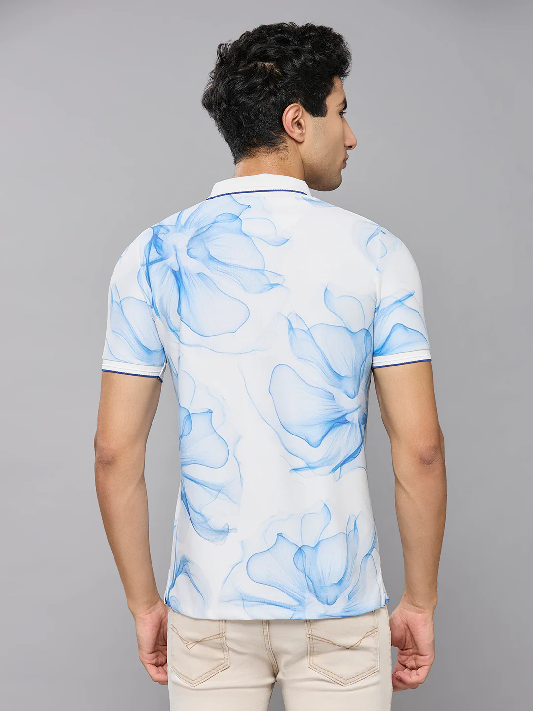 Men's White Printed Slim Fit T-Shirts - Image 4