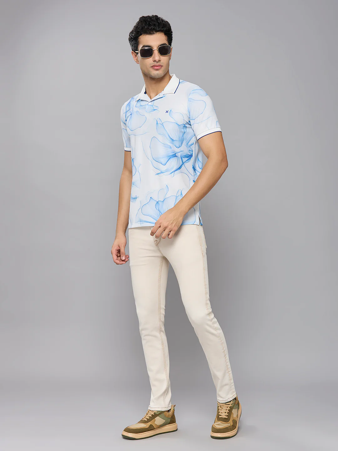 Men's White Printed Slim Fit T-Shirts - Image 6